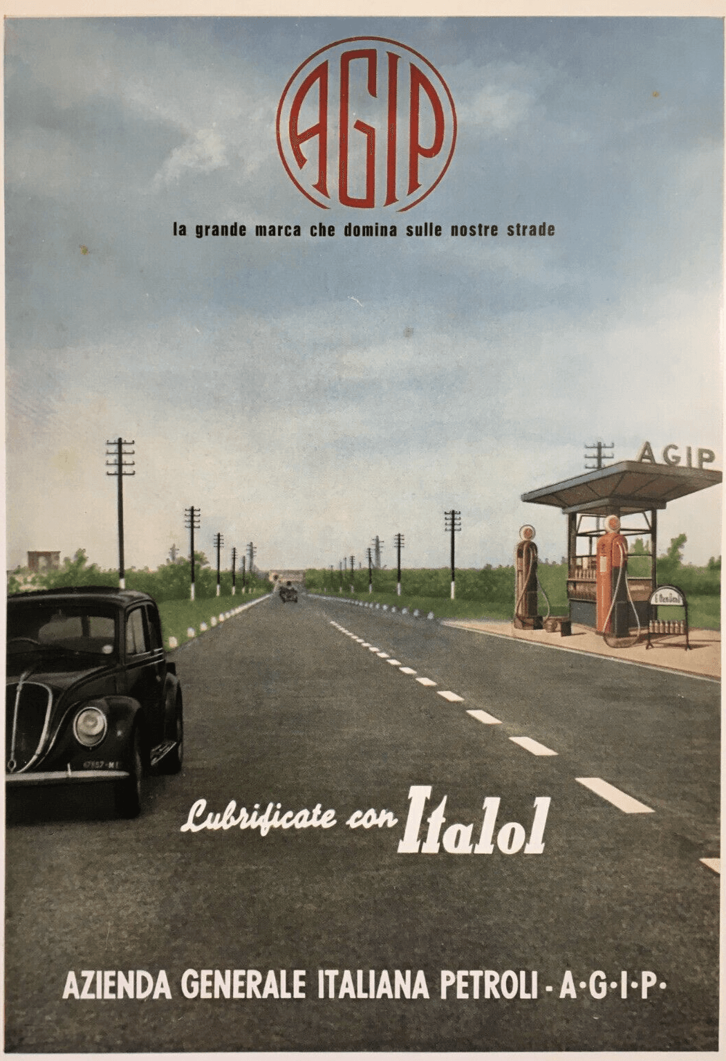 Motori, Alfa Romeo, Carburanti Agip, Lubrificanti Italol: Pubblicità d'Epoca