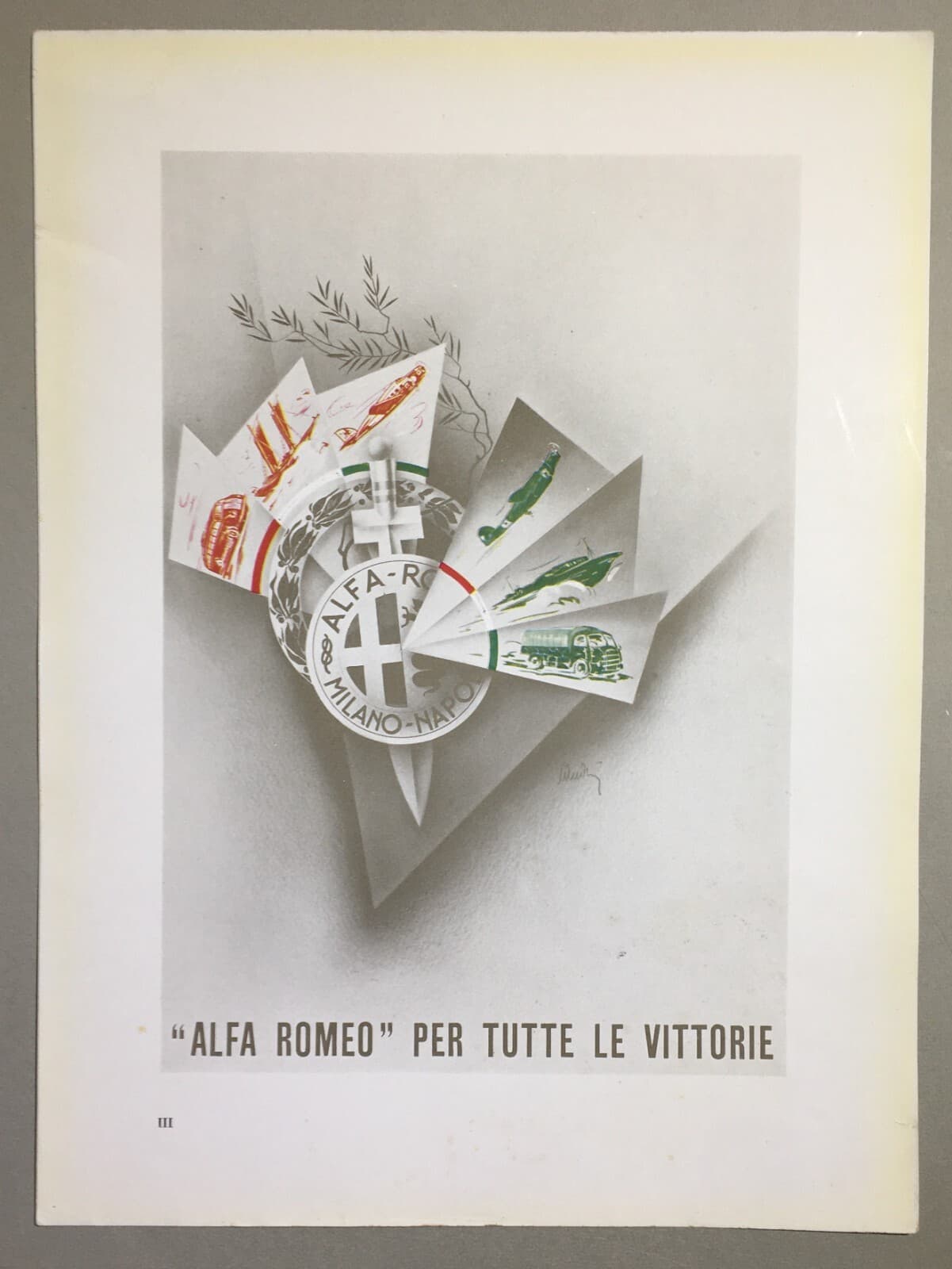 Motori, Alfa Romeo, Carburanti Agip, Lubrificanti Italol: Pubblicità d'Epoca