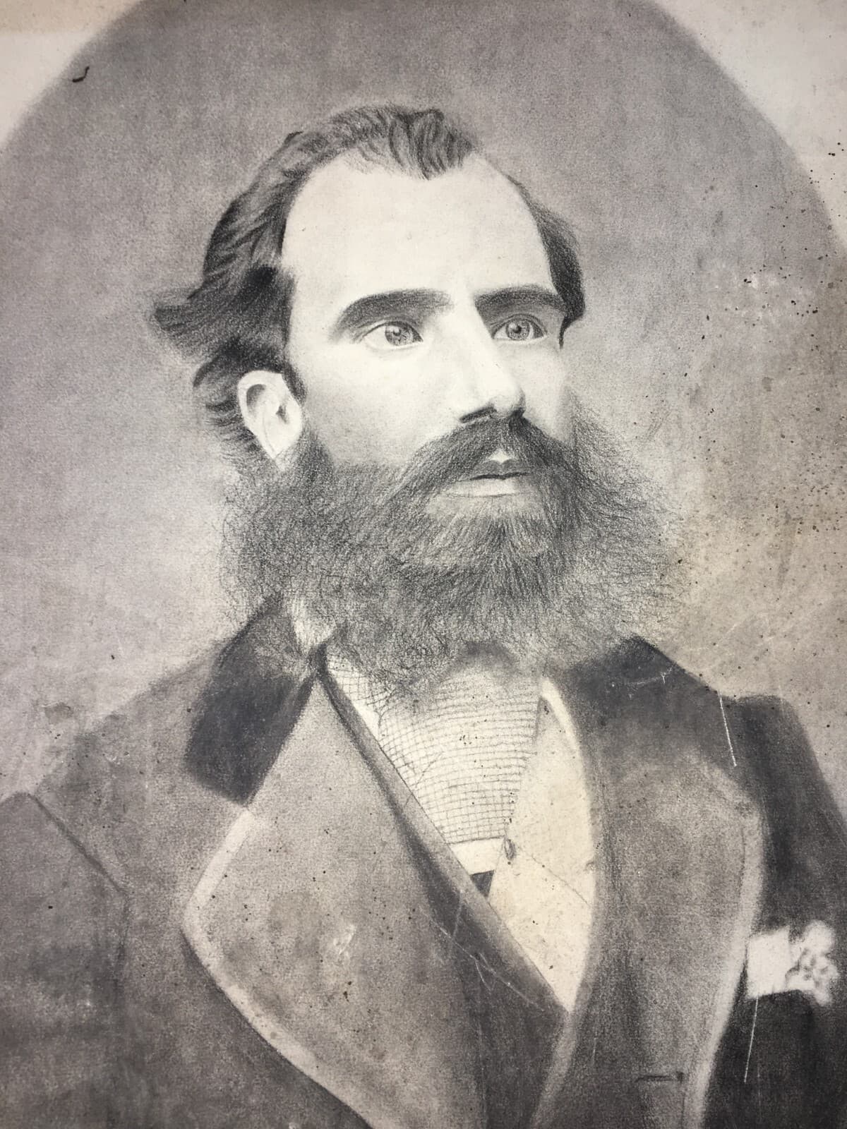 Ritratto d'Epoca Di Domenico Roncaglia, Opera Originale Firmata E Datata 1888