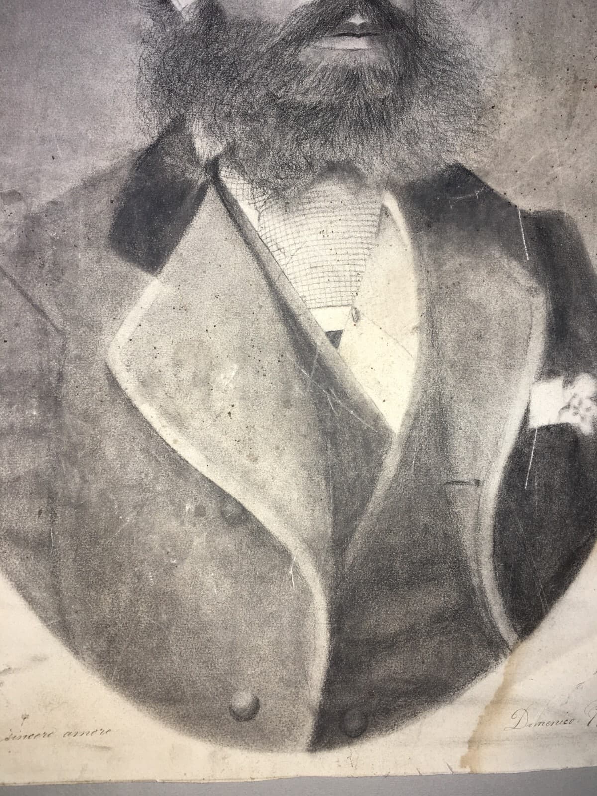 Ritratto d'Epoca Di Domenico Roncaglia, Opera Originale Firmata E Datata 1888