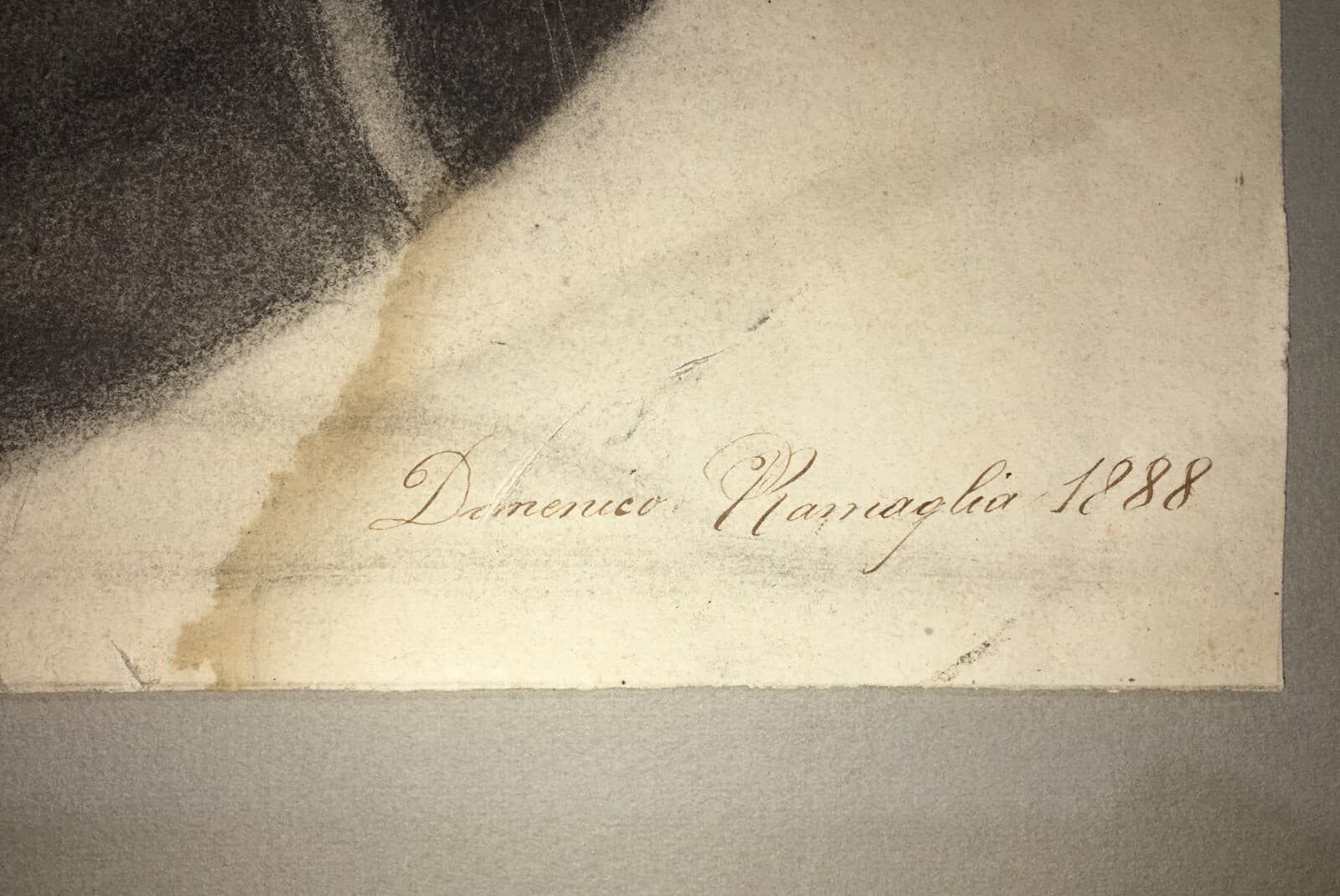 Ritratto d'Epoca Di Domenico Roncaglia, Opera Originale Firmata E Datata 1888