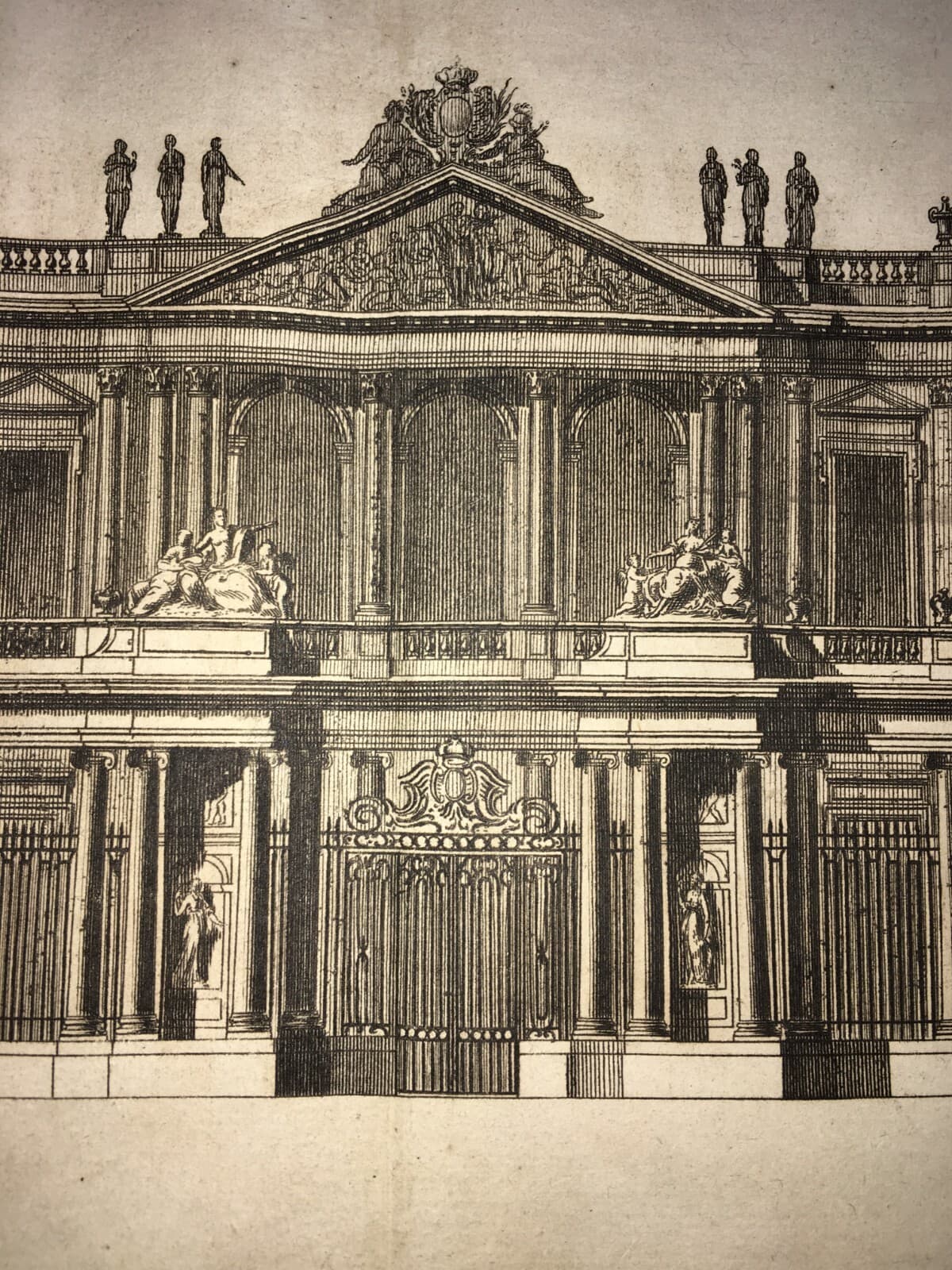 Architettura: Antica Prospettiva Di Un Grand Hotel Di Jacques Francois Blondel, Incisione Guidotti