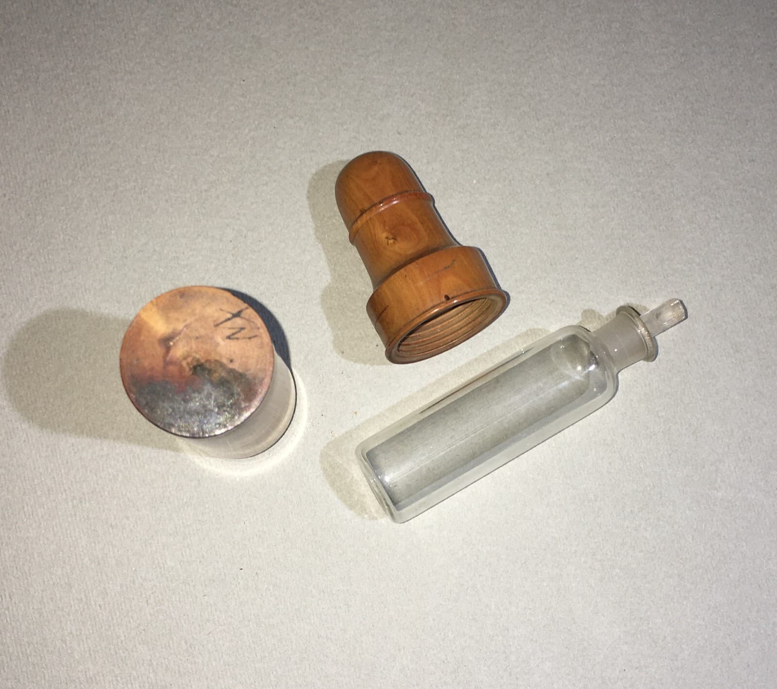 Farmacia: Antico Astuccio Per Fiale Medicinali In Legno E Vetro