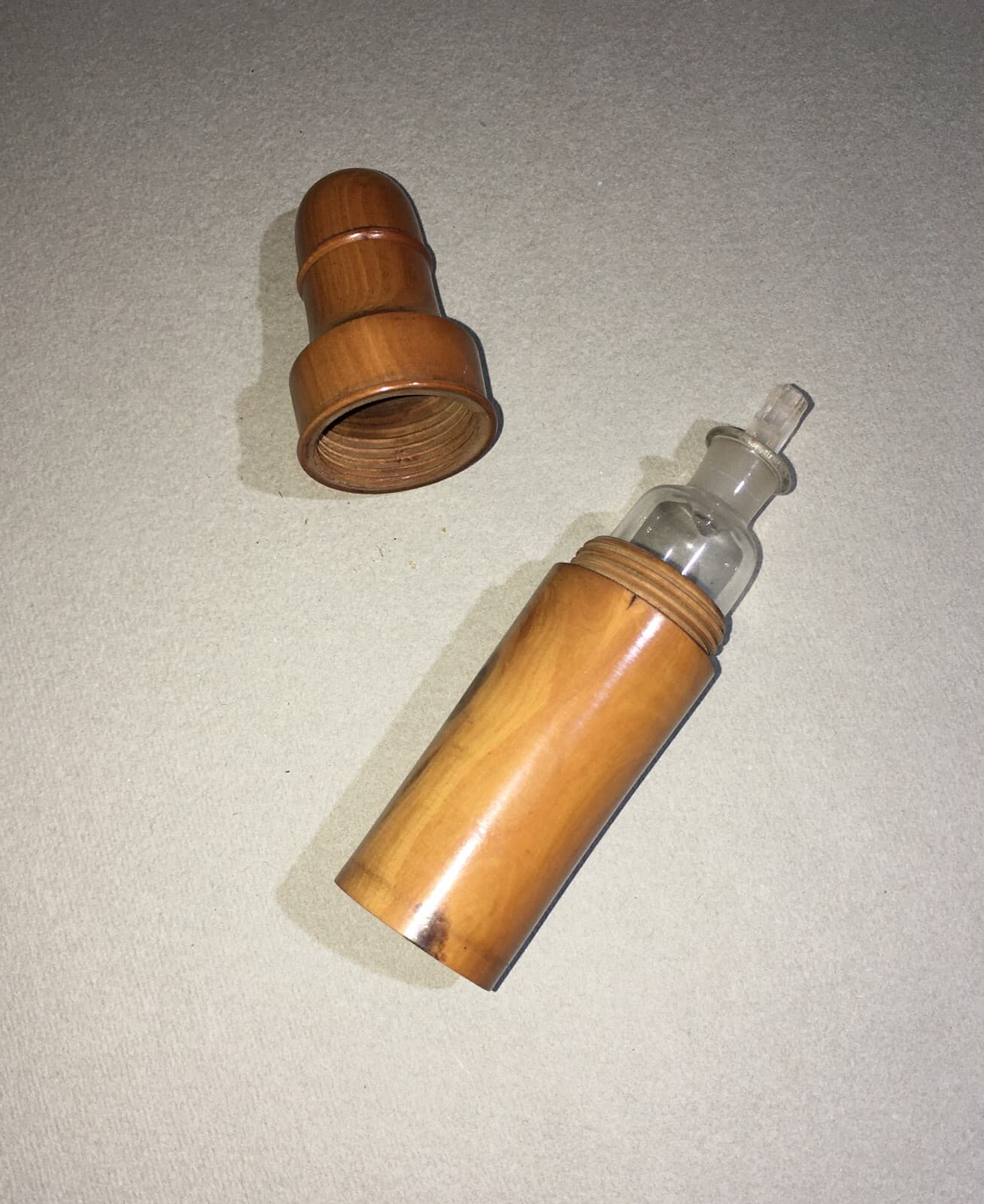 Farmacia: Antico Astuccio Per Fiale Medicinali In Legno E Vetro