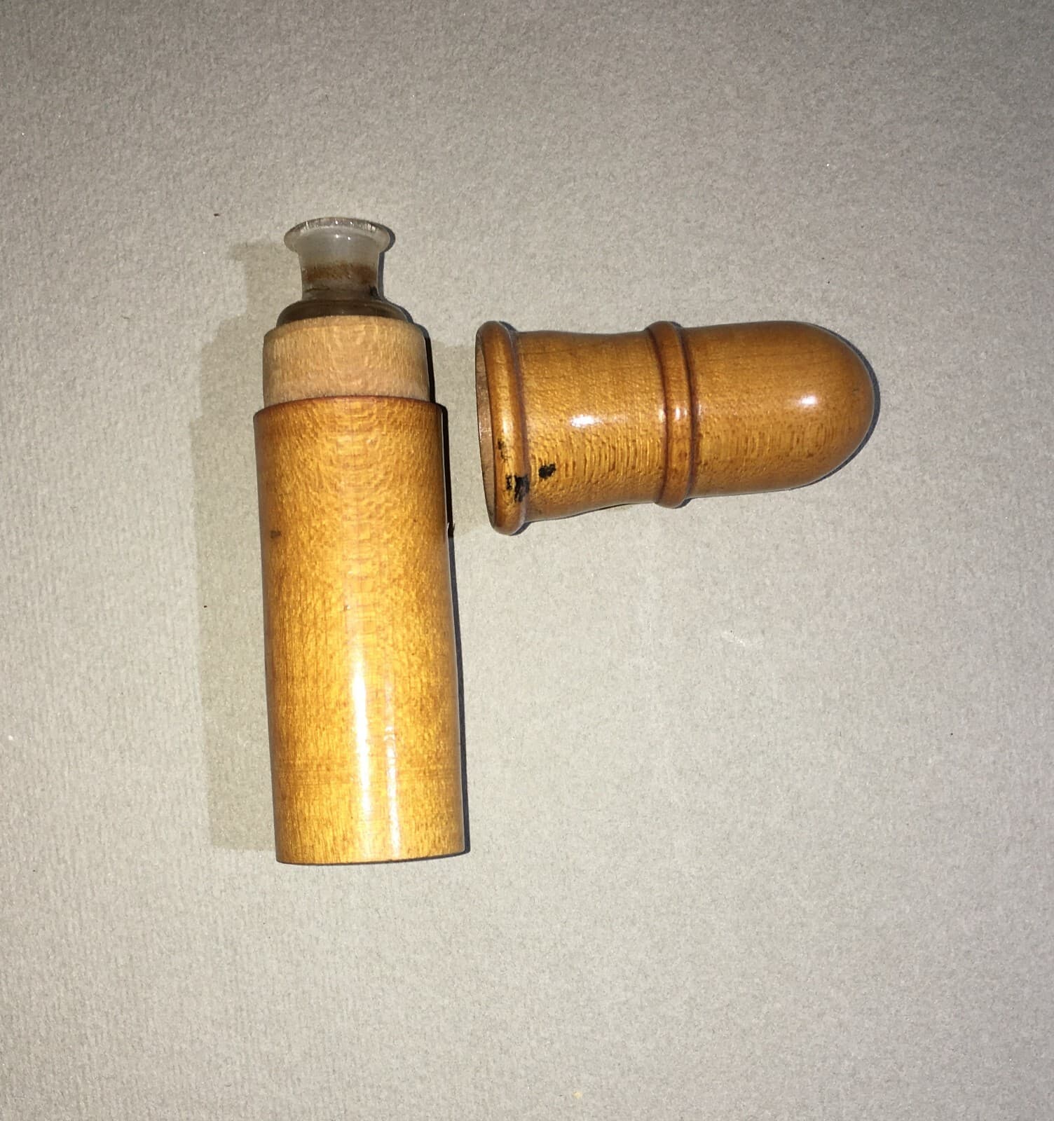 Antico Astuccio Per Fiale Medicinali In Legno E Vetro