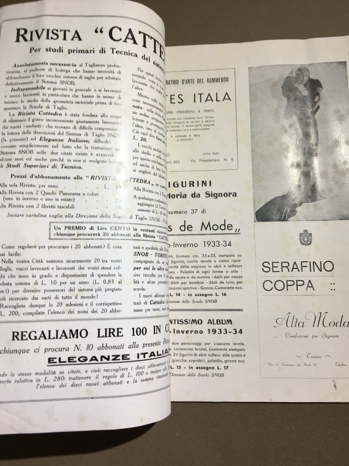 Moda, Eleganza, Abbigliamento, Sartoria, Tessuti: Rivista Snob Pubblicitaria, 1933