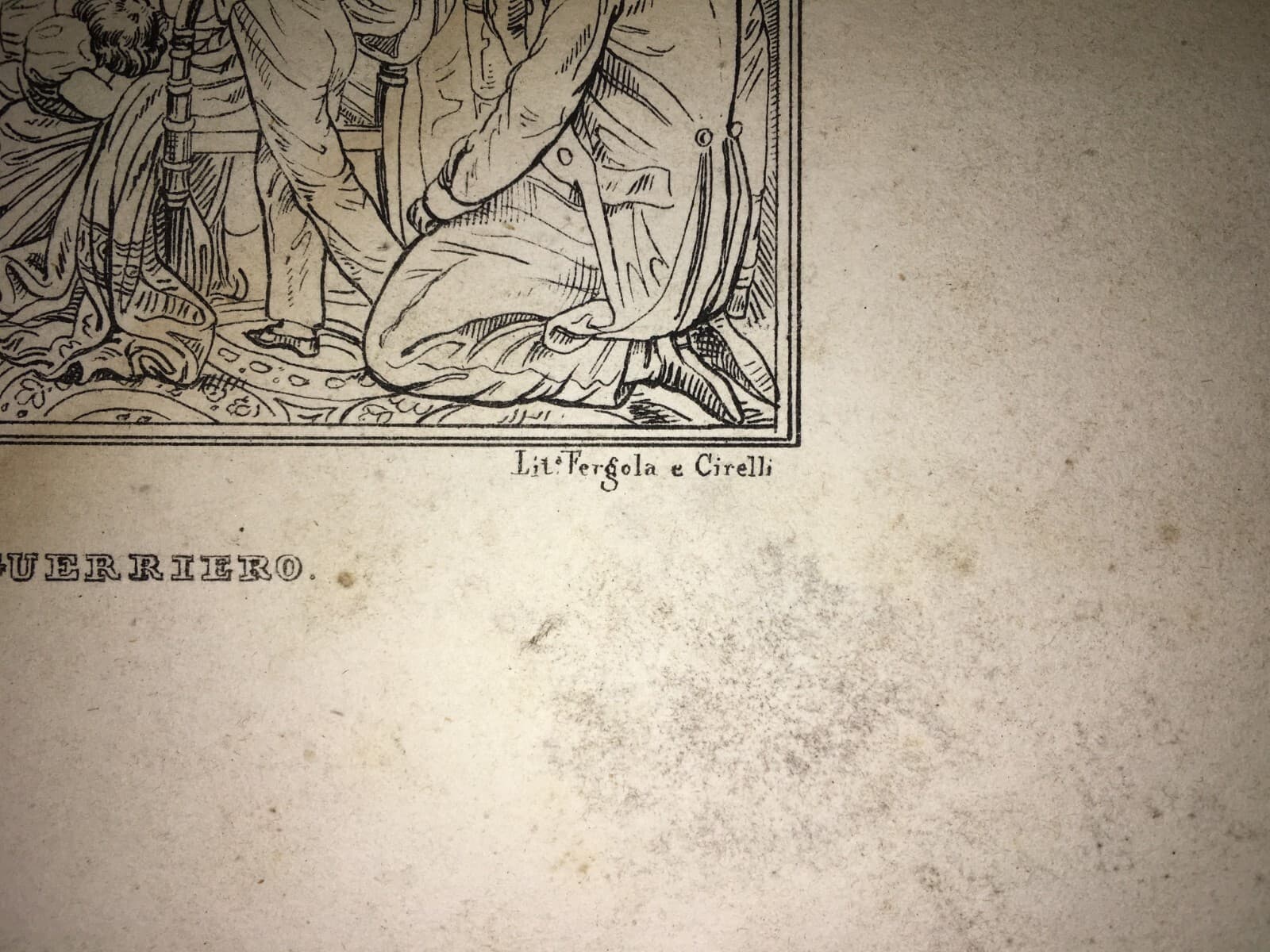 L'Ultima Ora Del Guerriero: Litografia Di Mariani, Fergola E Cirelli (XIX Secolo)