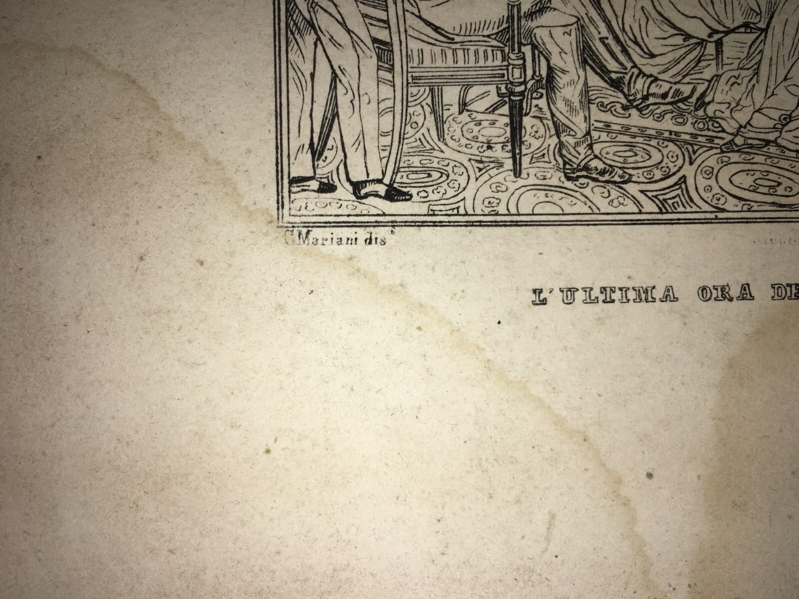 L'Ultima Ora Del Guerriero: Litografia Di Mariani, Fergola E Cirelli (XIX Secolo)
