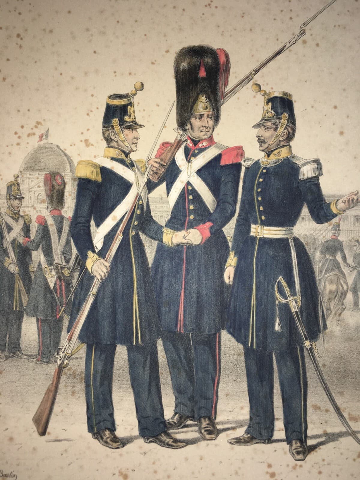 Francia: Armata Francese, Soldati Della Guardia Nazionale Nel Dipartimento Della Senna