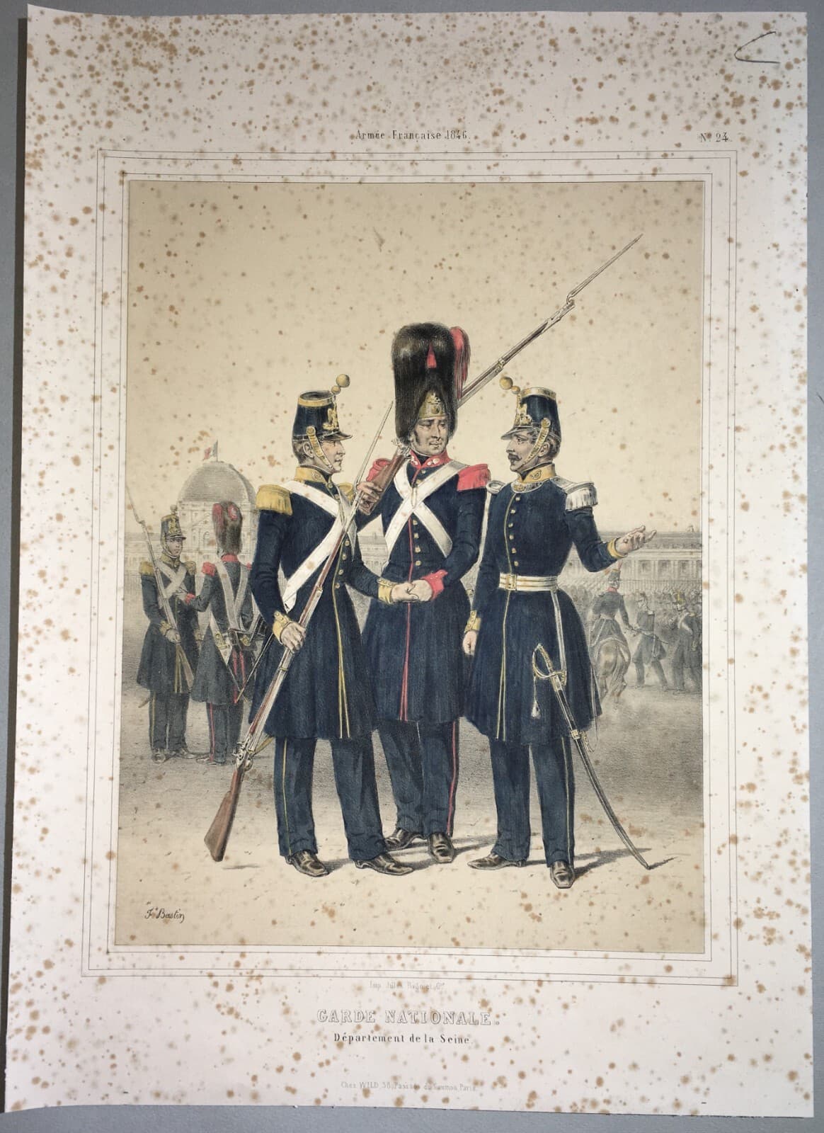 Francia: Armata Francese, Soldati Della Guardia Nazionale Nel Dipartimento Della Senna