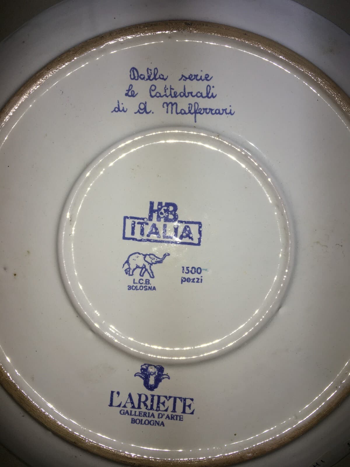 Milano, Artistica Veduta Del Duomo. Piatto Pubblicitario H&B, Opera Dell'Artista A. Malferrari