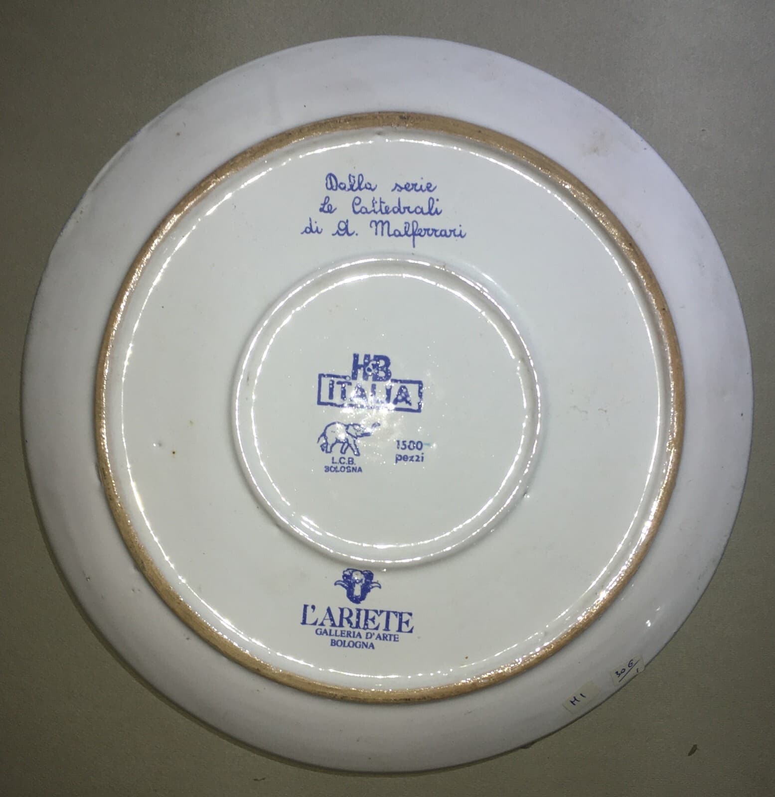 Milano, Artistica Veduta Del Duomo. Piatto Pubblicitario H&B, Opera Dell'Artista A. Malferrari