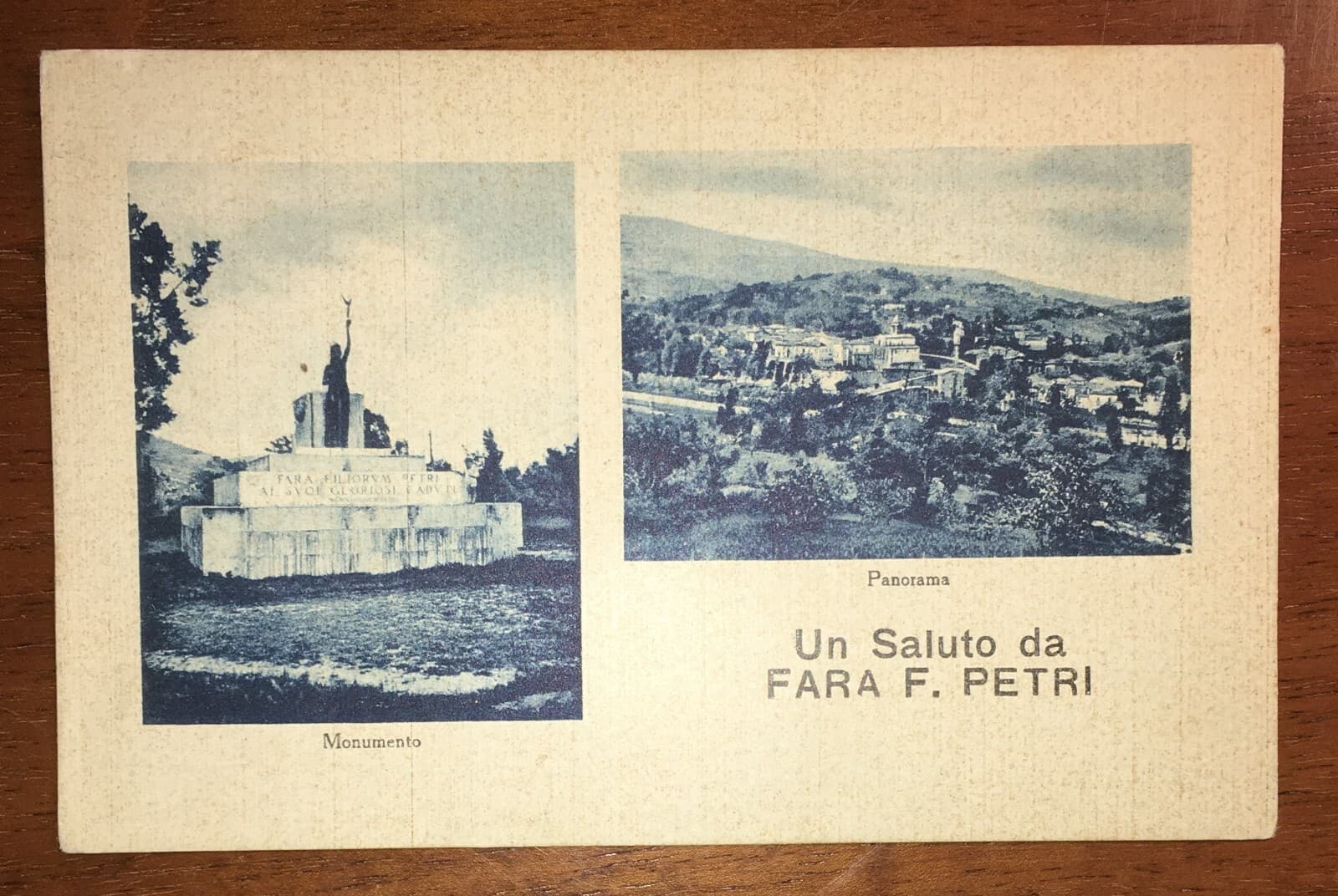 Abruzzo, Fara Filiorum Petri: Panorama E Monumento Ai Caduti. Cartolina Da Collezione
