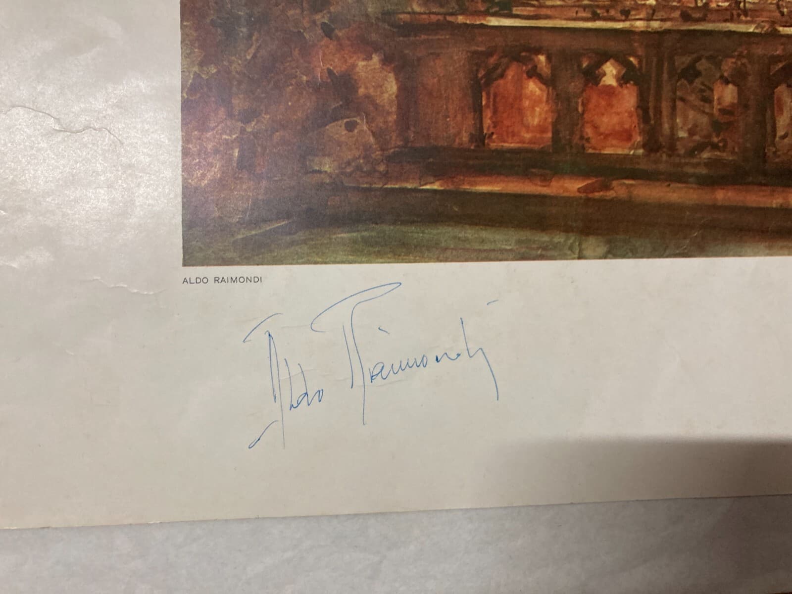 Milano, Duomo, Madonna Delle Grazie. Veduta Dell'Interno Dell'Artista Aldo Raimondi, Firmata