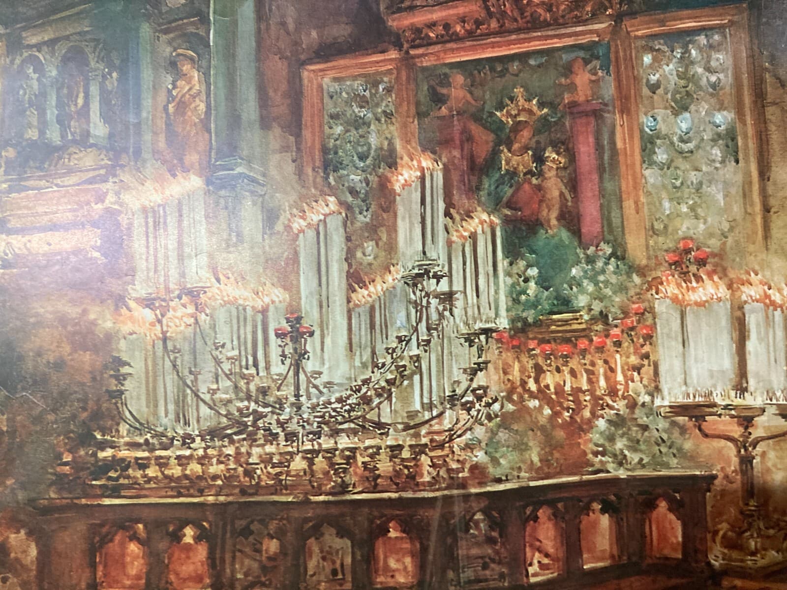 Milano, Duomo, Madonna Delle Grazie. Veduta Dell'Interno Dell'Artista Aldo Raimondi, Firmata