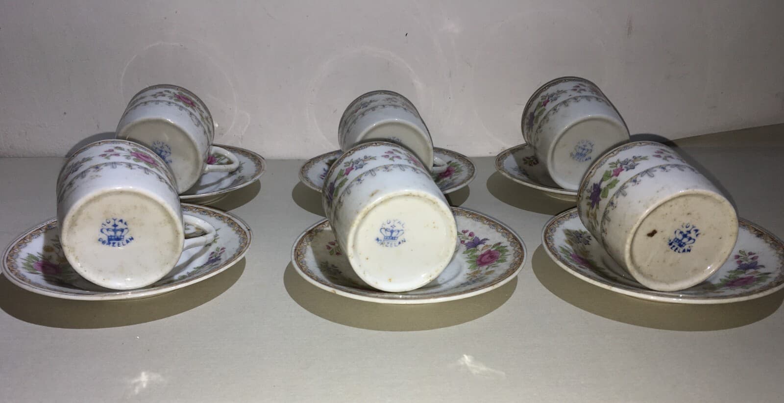 Servizio Da Caffè Royal Porzelan Con Decoro Floreale, Metà '900