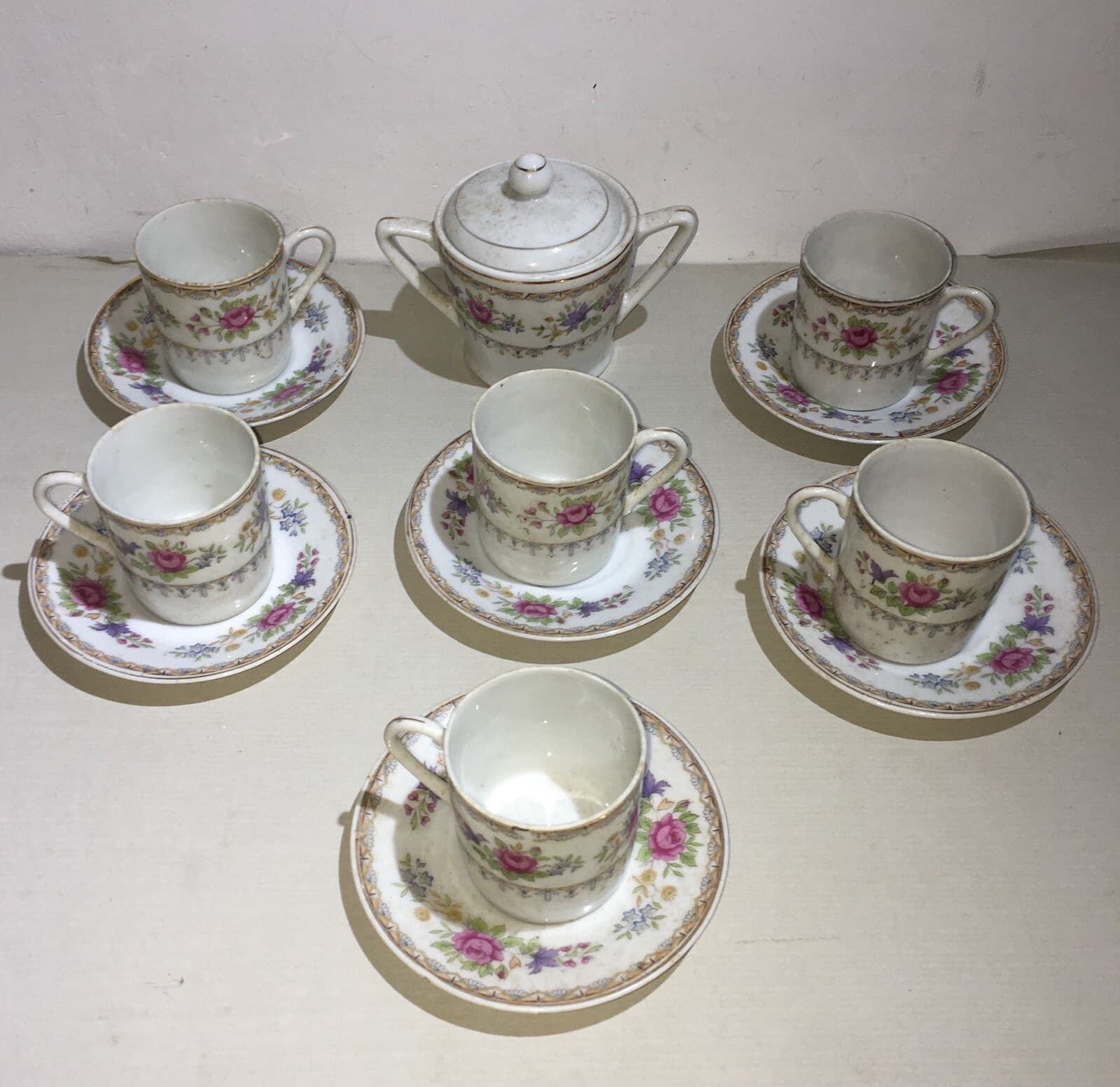 Servizio Da Caffè Royal Porzelan Con Decoro Floreale, Metà '900