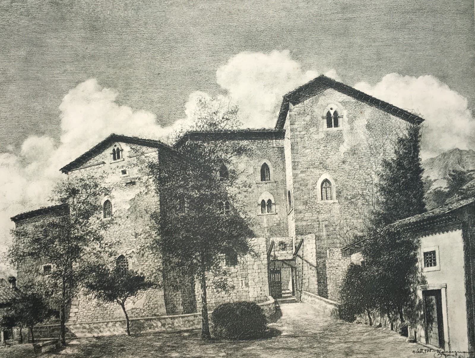 Abruzzo: Architettura, Castello Lazzaroni, Gagliano Aterno. Grande Veduta, Zaccagna