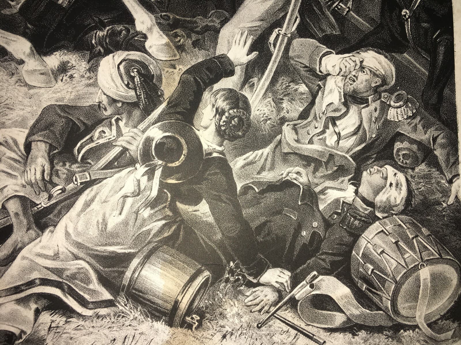 Militaria: Scena Di Battaglia A Wörth, Ritirata Di Mac Mahon, 1870, Antica Incisione