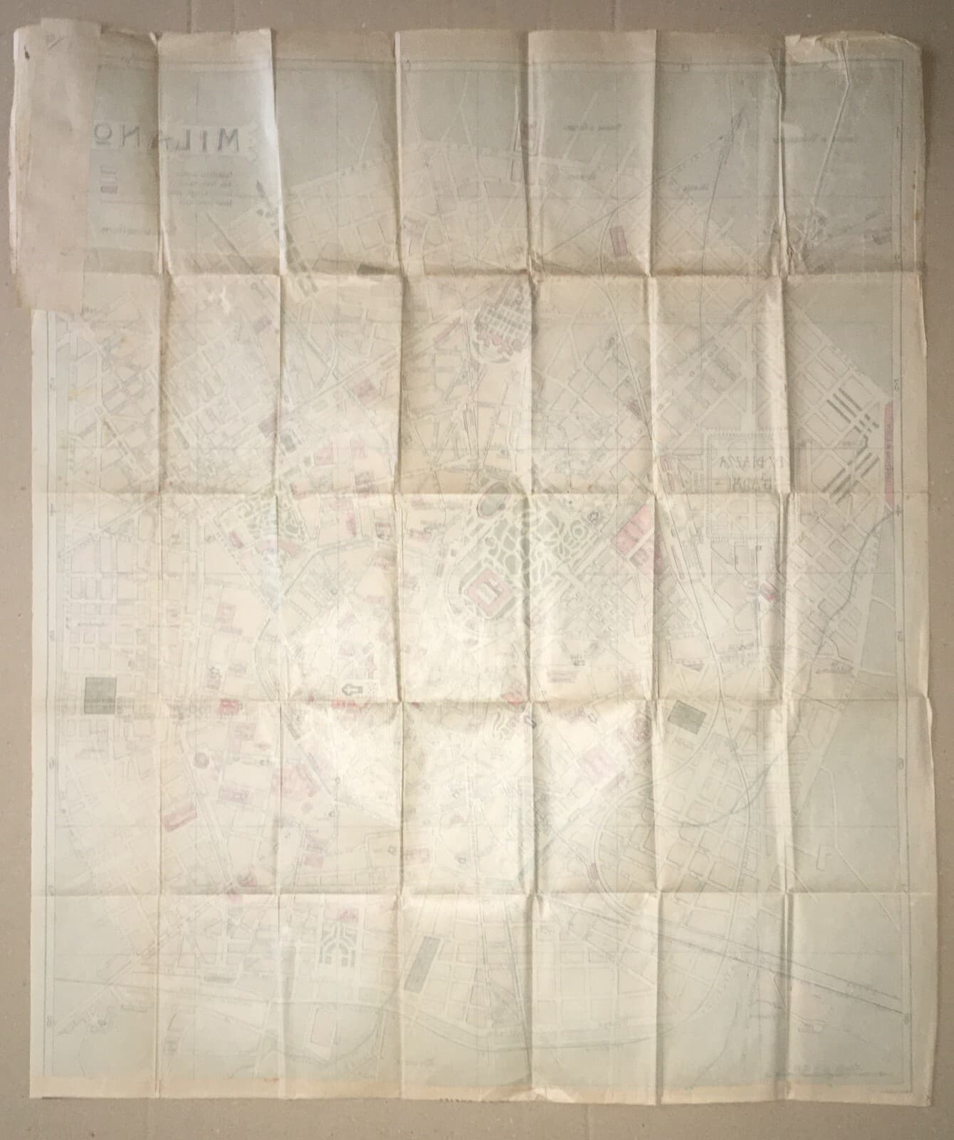 Milano: Antica Mappa Topografica, Stradario Cittadino E Giardini