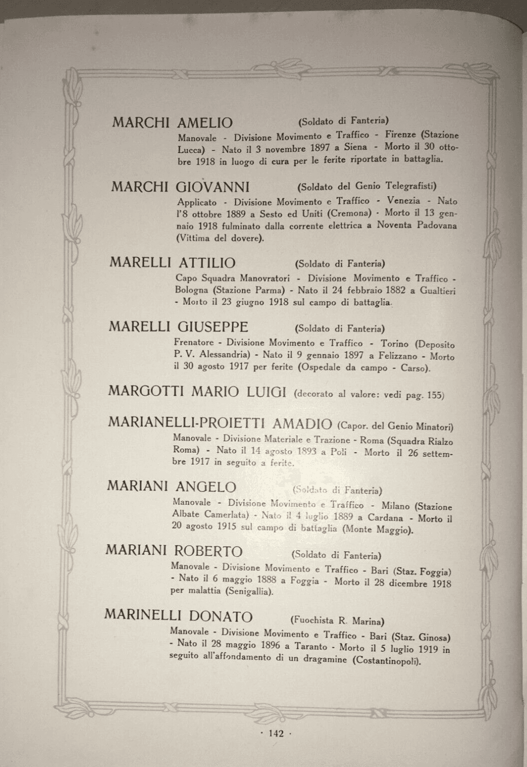 Militaria: Grande Guerra, Ferrovieri Caduti Per La Patria. Michele Gugliotta (Pozzallo)