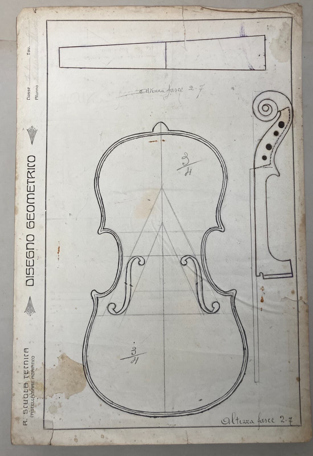 Musica, Strumenti Musicali, Liuteria, Violini: Antico Disegno Progetto, Abruzzo