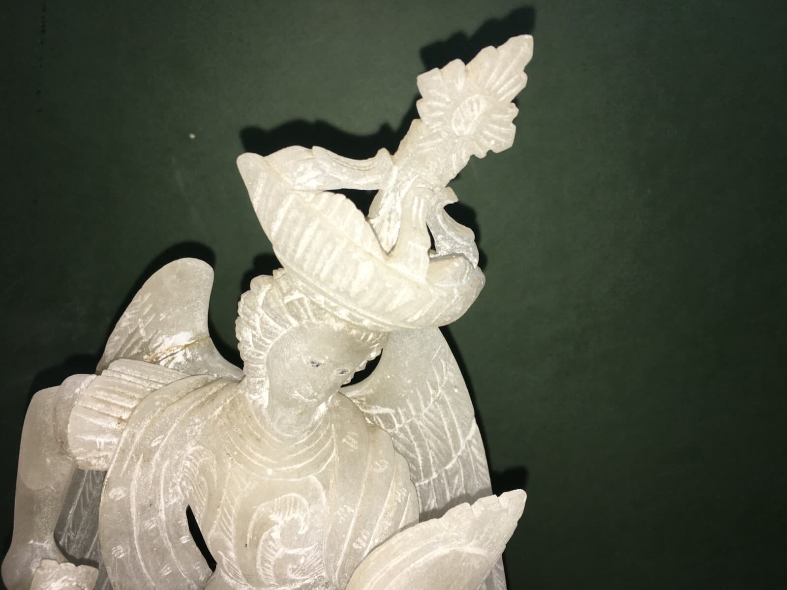 Arte Popolare Devozionale: Scultura Di San Michele Arcangelo In Alabastro