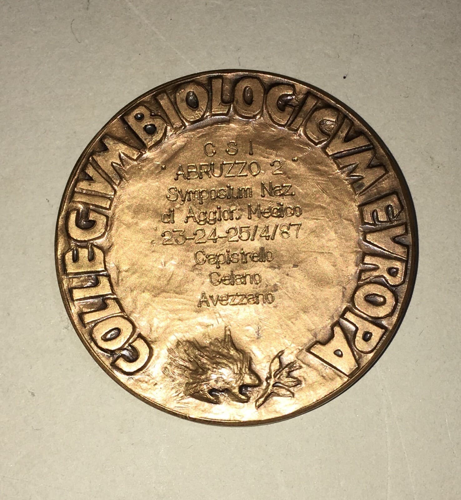 Medicina, Biologia, Patologia: Medaglia Simposio Medico, Abruzzo 1987