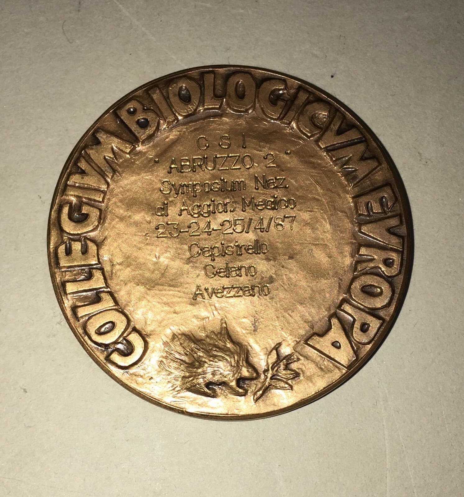 Medicina, Biologia, Patologia: Medaglia Simposio Medico, Abruzzo 1987