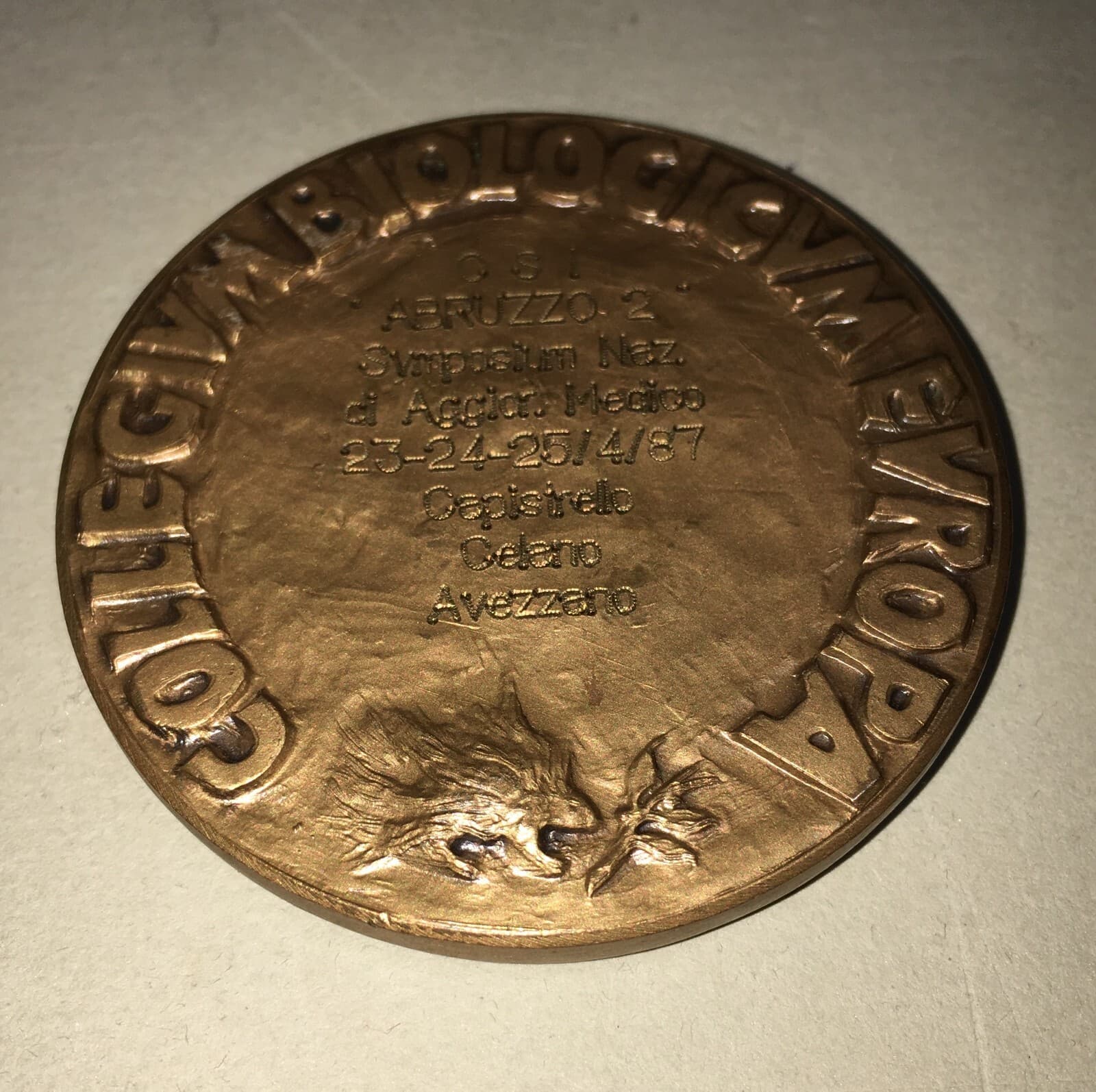 Medicina, Biologia, Patologia: Medaglia Simposio Medico, Abruzzo 1987