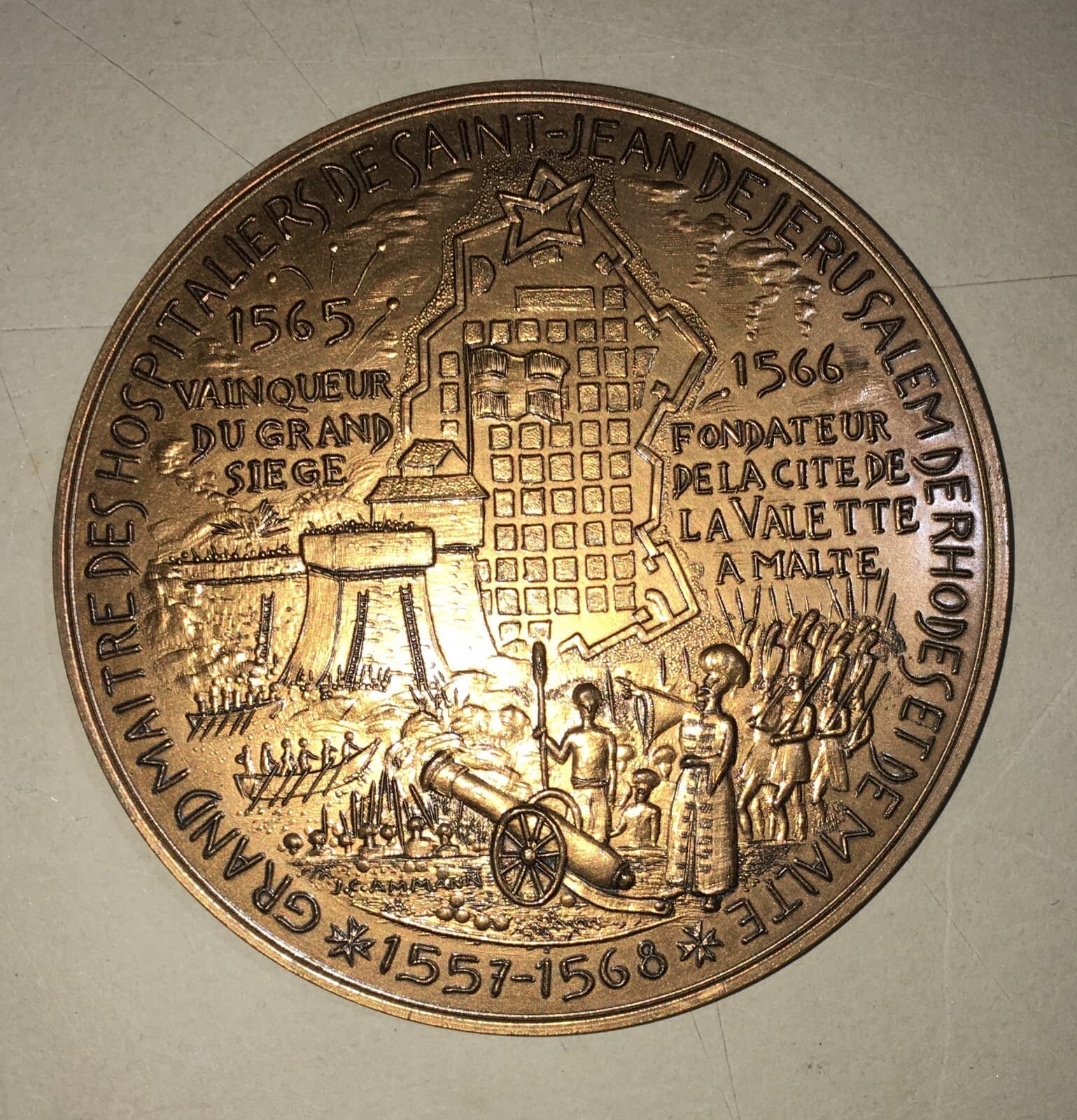 Malta, Valletta: Medaglia Jean Parisot De La Valette, Centenario Cavalieri Ospitalieri