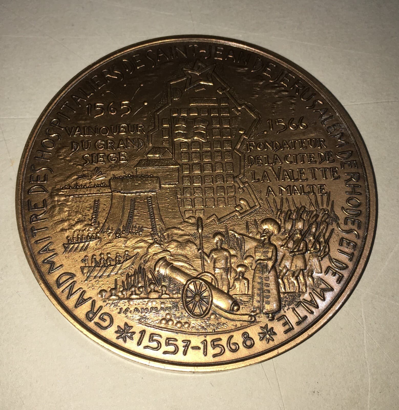 Malta, Valletta: Medaglia Jean Parisot De La Valette, Centenario Cavalieri Ospitalieri