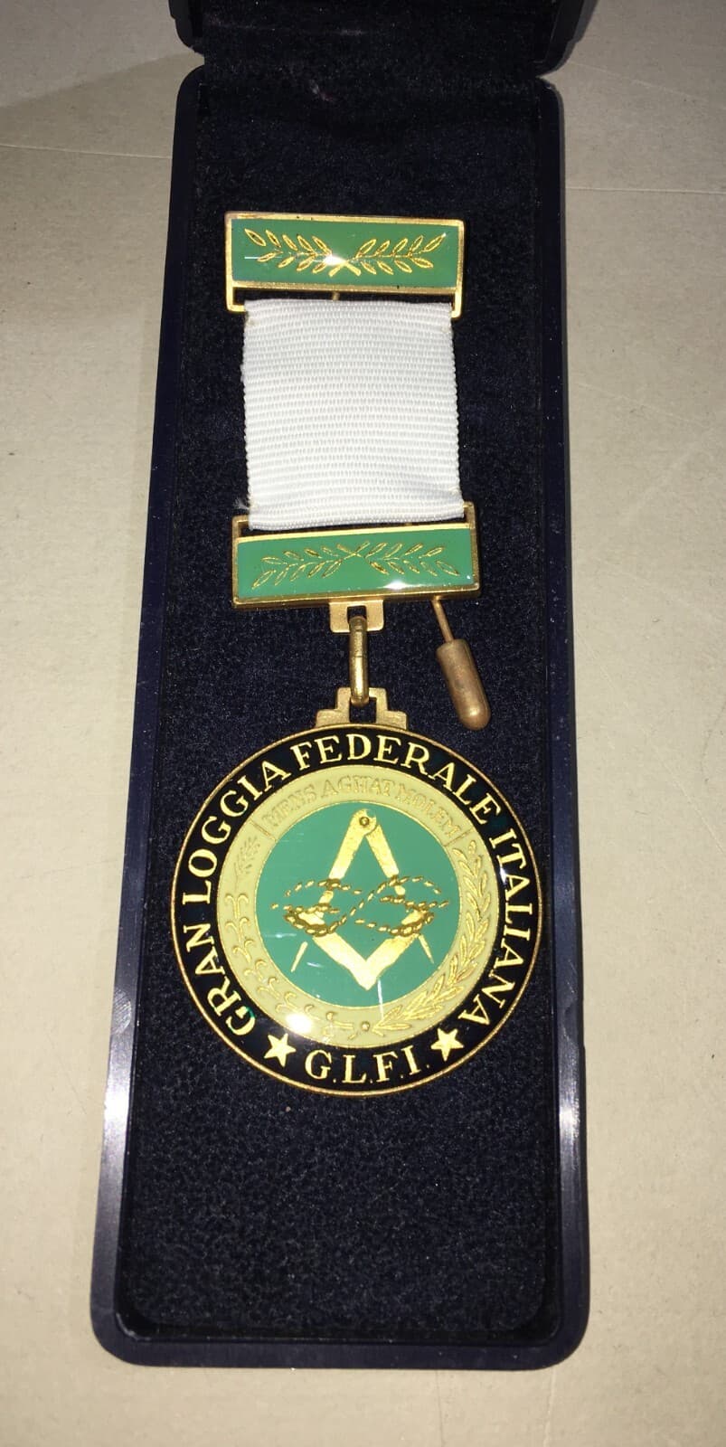 Massoneria: Medaglia Simbologia Massonica Gran Loggia Federale Italiana, 1998