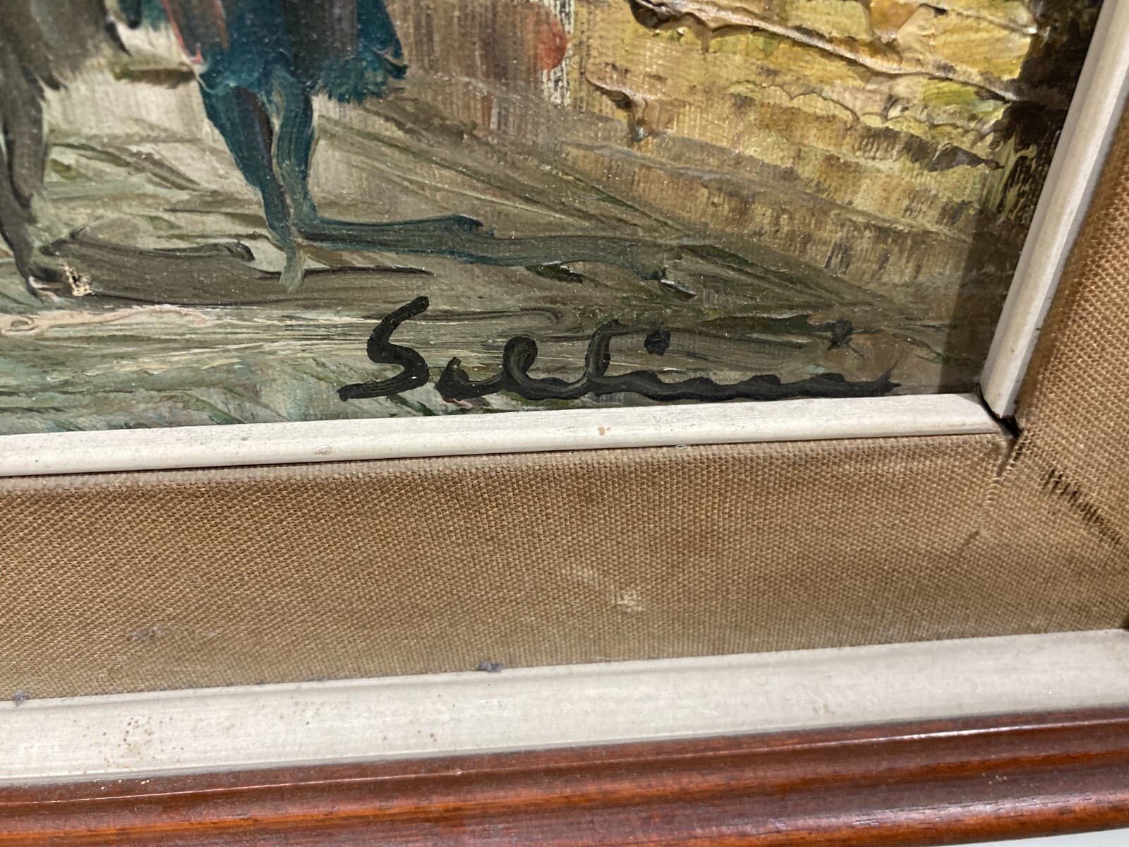 Arte   Artisti Del '900   Veduta Animata Di Paese Con Arco   Dipinto Firmato