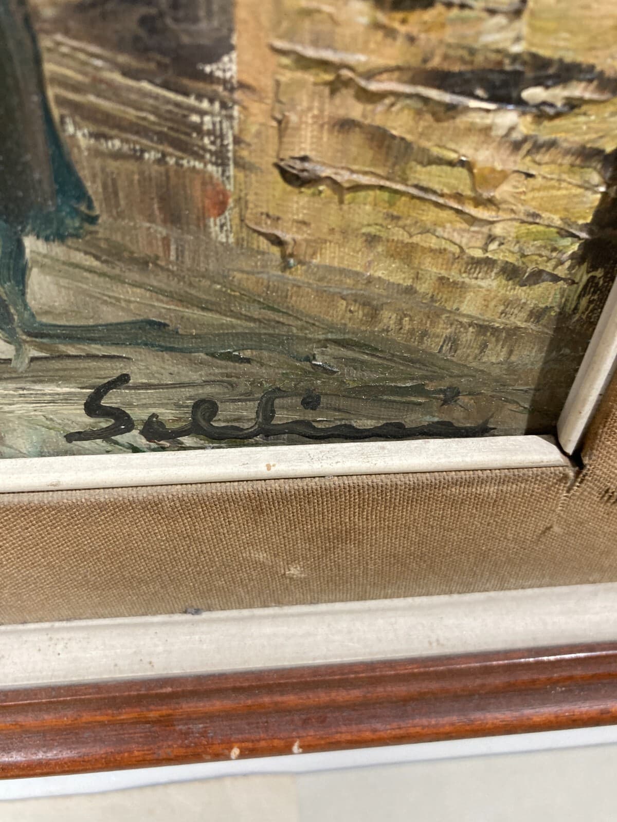 Arte   Artisti Del '900   Veduta Animata Di Paese Con Arco   Dipinto Firmato