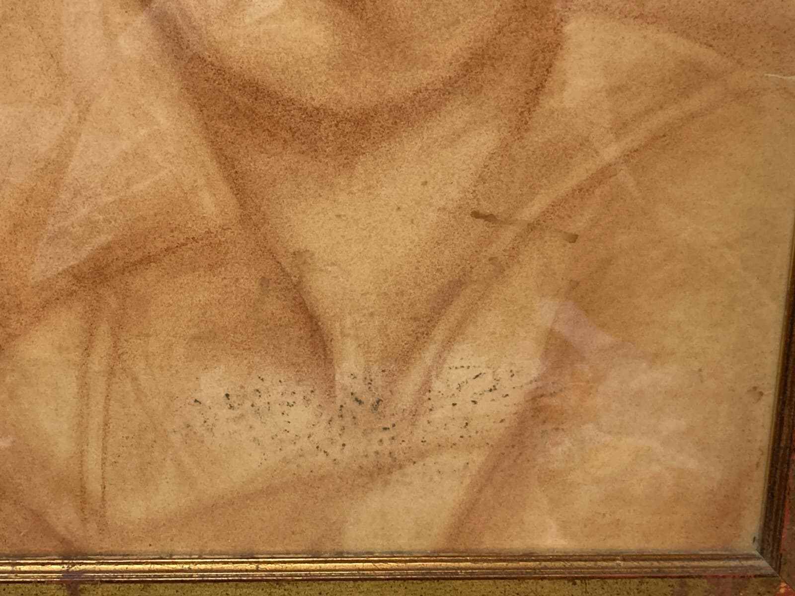 Ritratto Femminile, Disegno Originale A Sanguigna, XX Secolo