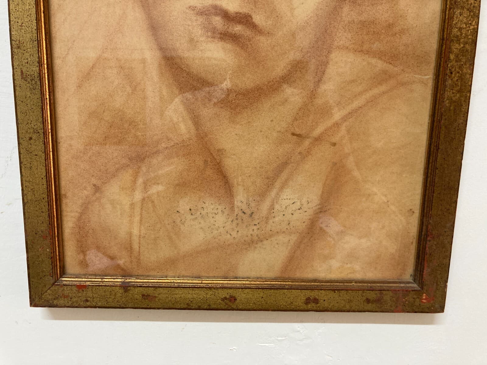 Ritratto Femminile, Disegno Originale A Sanguigna, XX Secolo