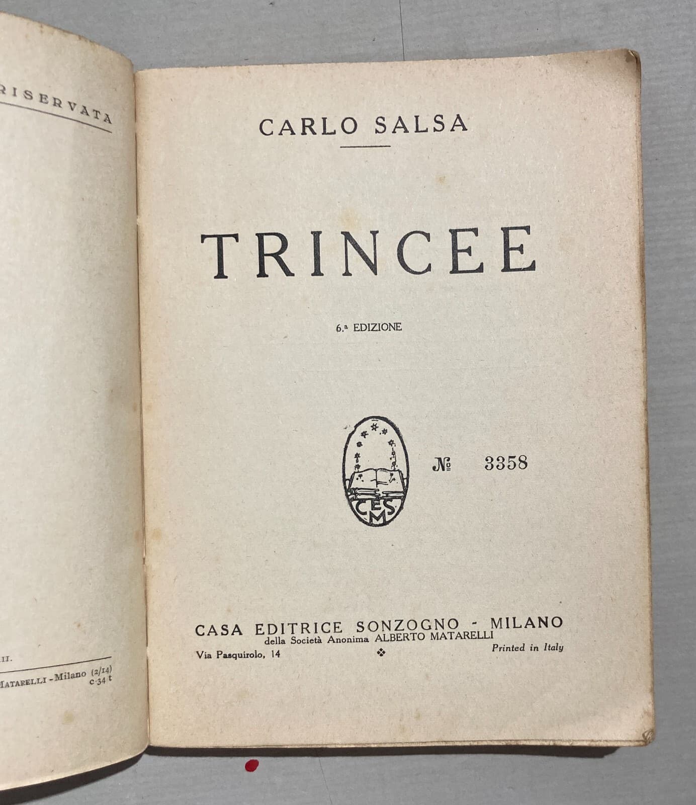 Trincee Di Carlo Salsa (1934)