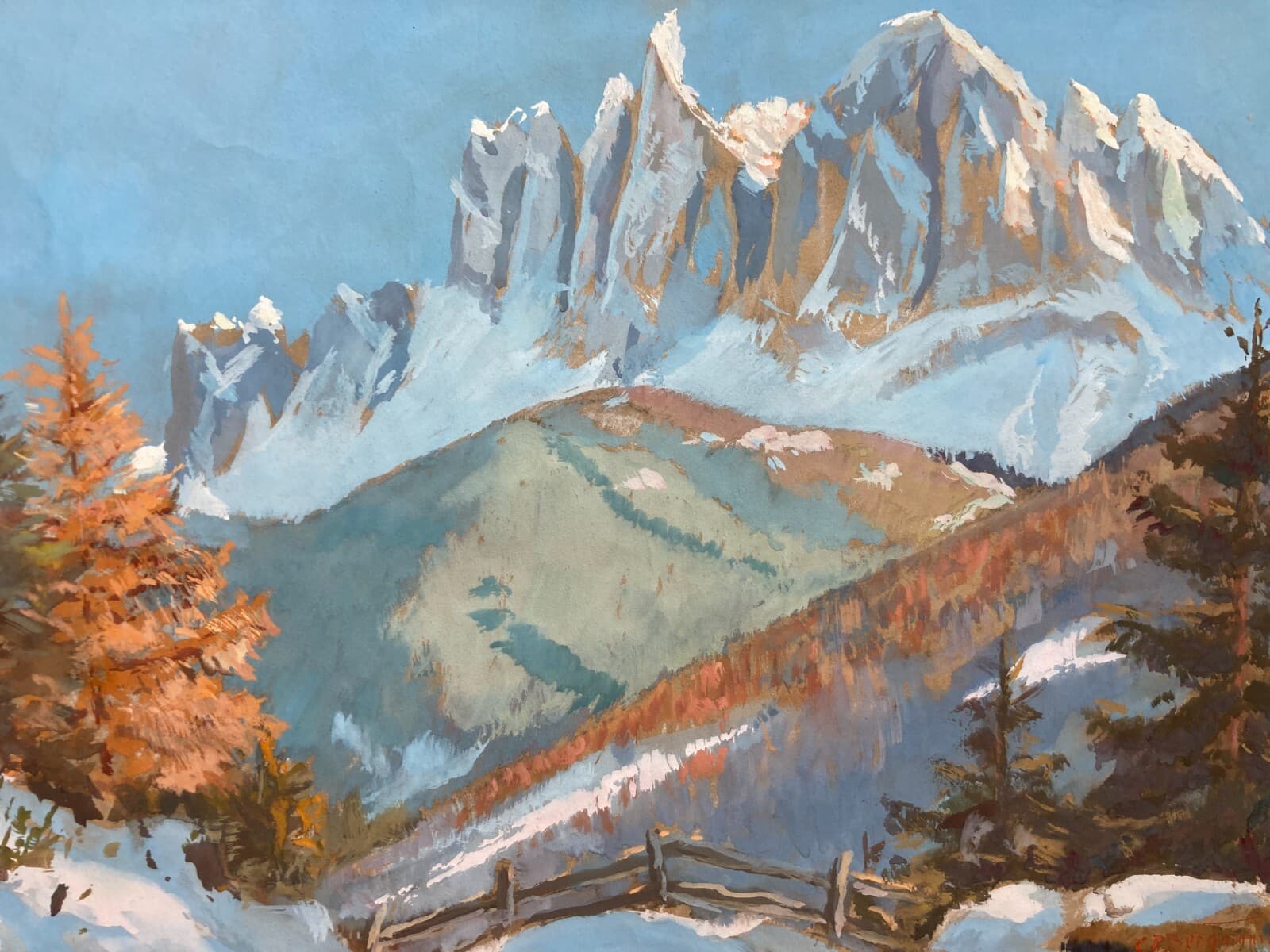 Arte Decorativa: Paesaggio Montano Delle Dolomiti Di Conrad Peter Bergmann
