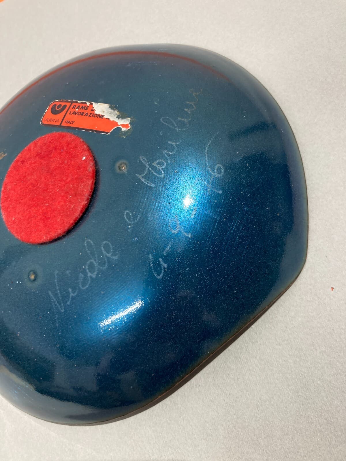 Artistico Soprammobile, Vassoio In Metallo Smaltato Laurana