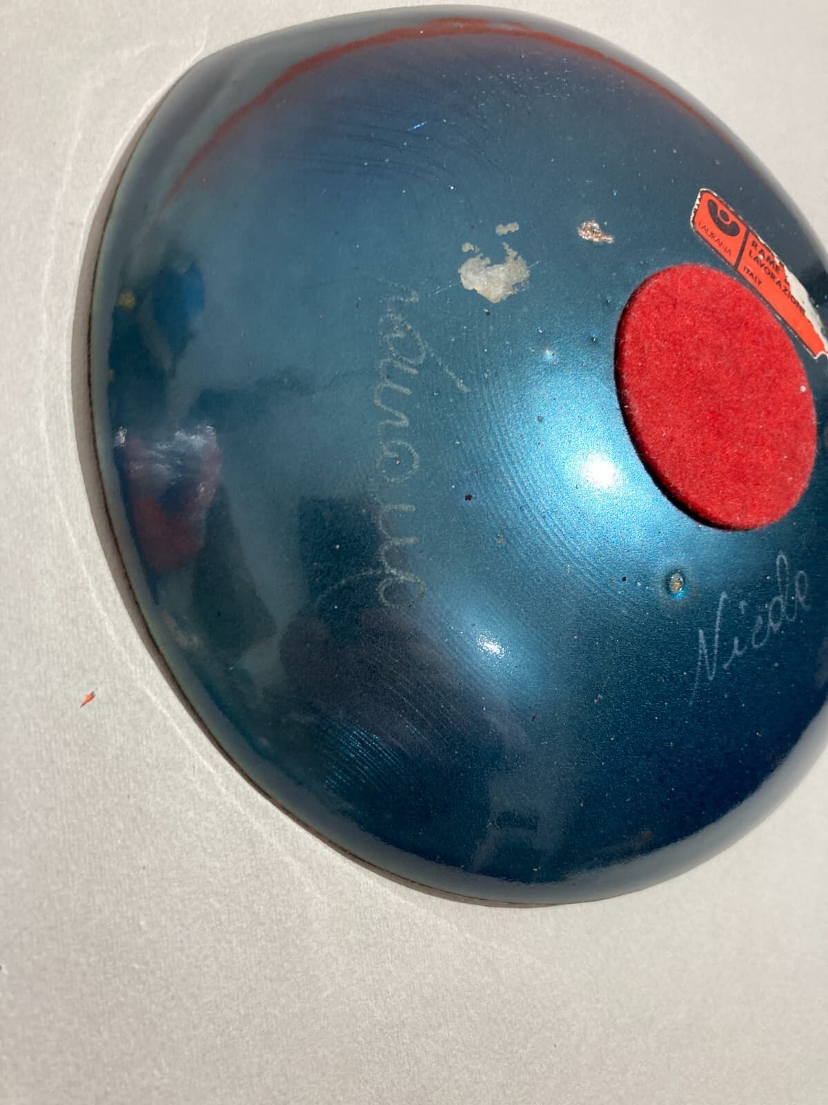 Artistico Soprammobile, Vassoio In Metallo Smaltato Laurana