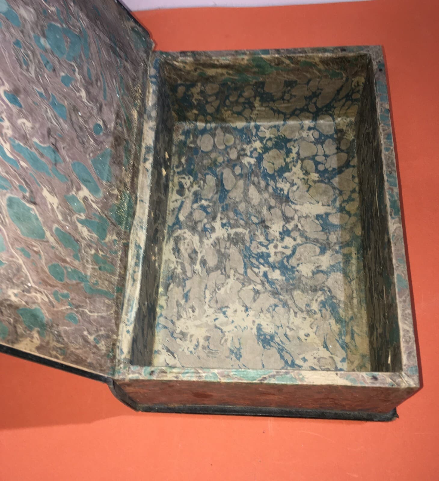 Antiche Legature: 4 Scatole Finti Libri Decorative d'Epoca