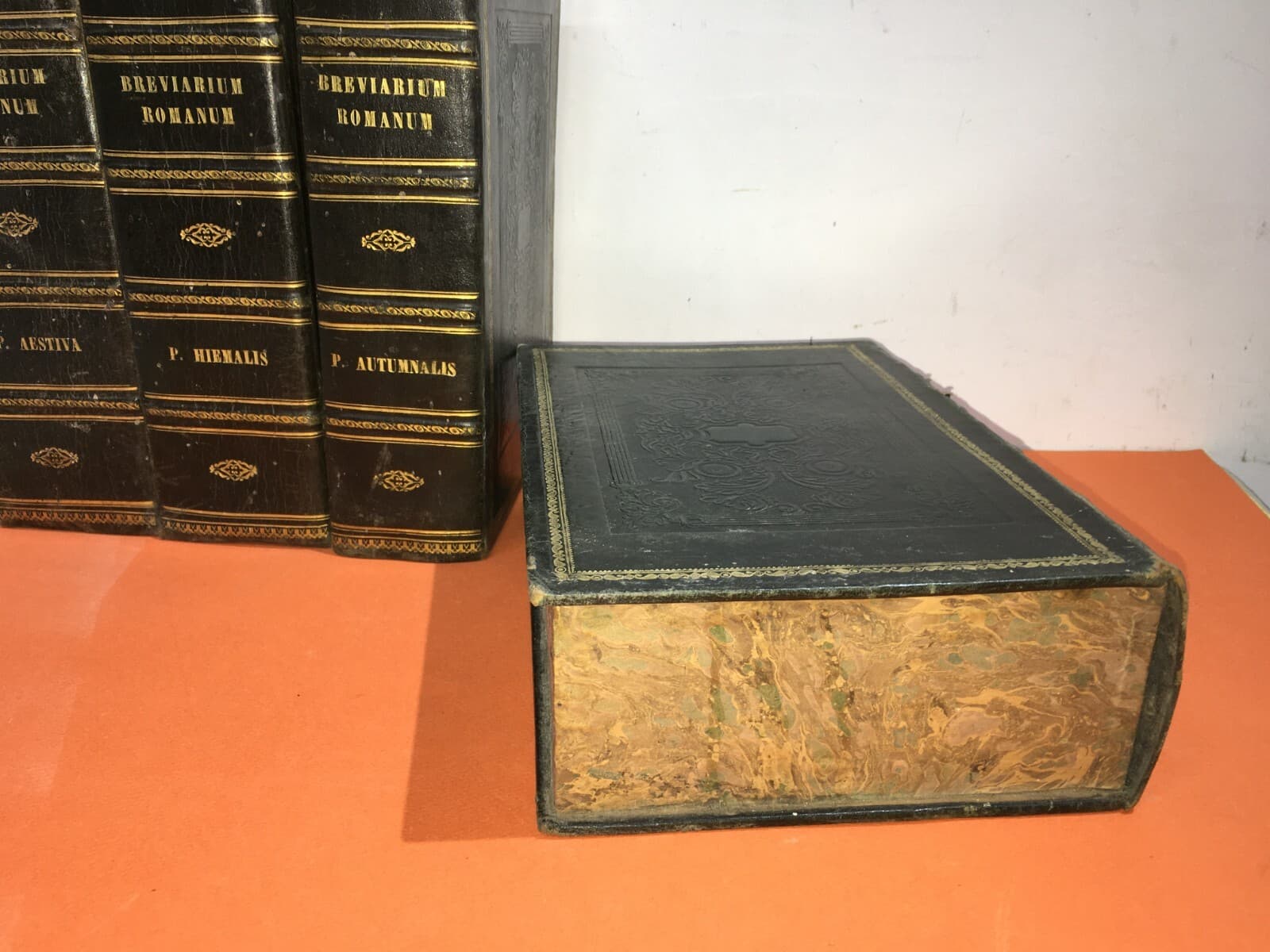 Antiche Legature: 4 Scatole Finti Libri Decorative d'Epoca