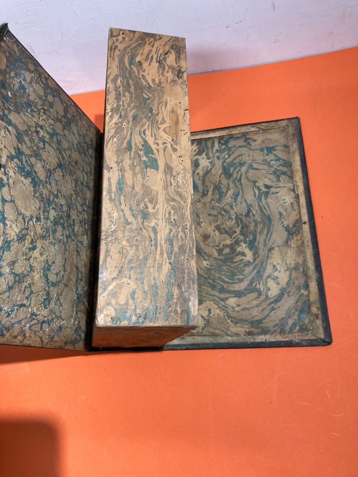 Antiche Legature: 4 Scatole Finti Libri Decorative d'Epoca