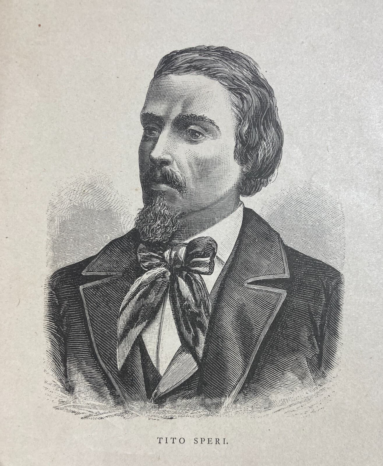 Antico Ritratto Di Tito Speri, Patriota Bresciano. Stampa Dell'800