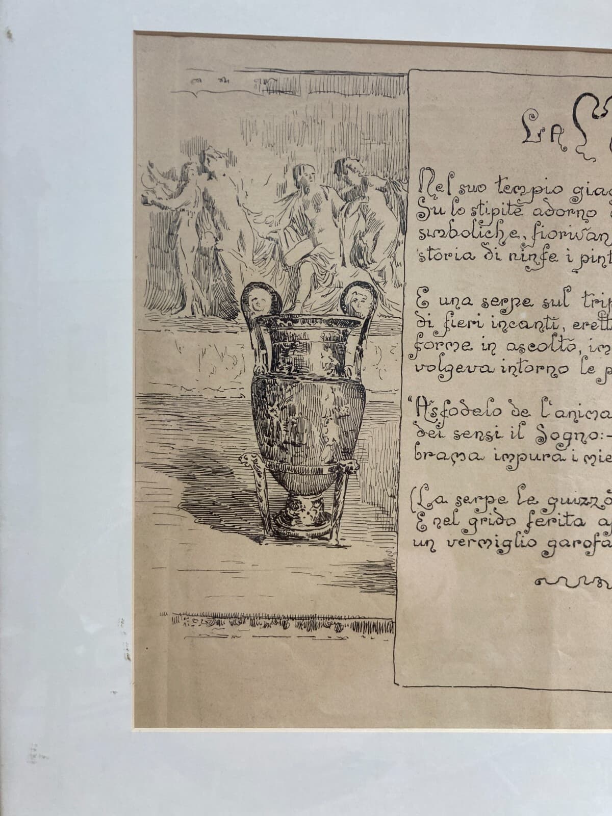 La Maga, Antica Stampa Litografica Da Guglielmo De Sanctis, L'Illustrazione Abruzzese