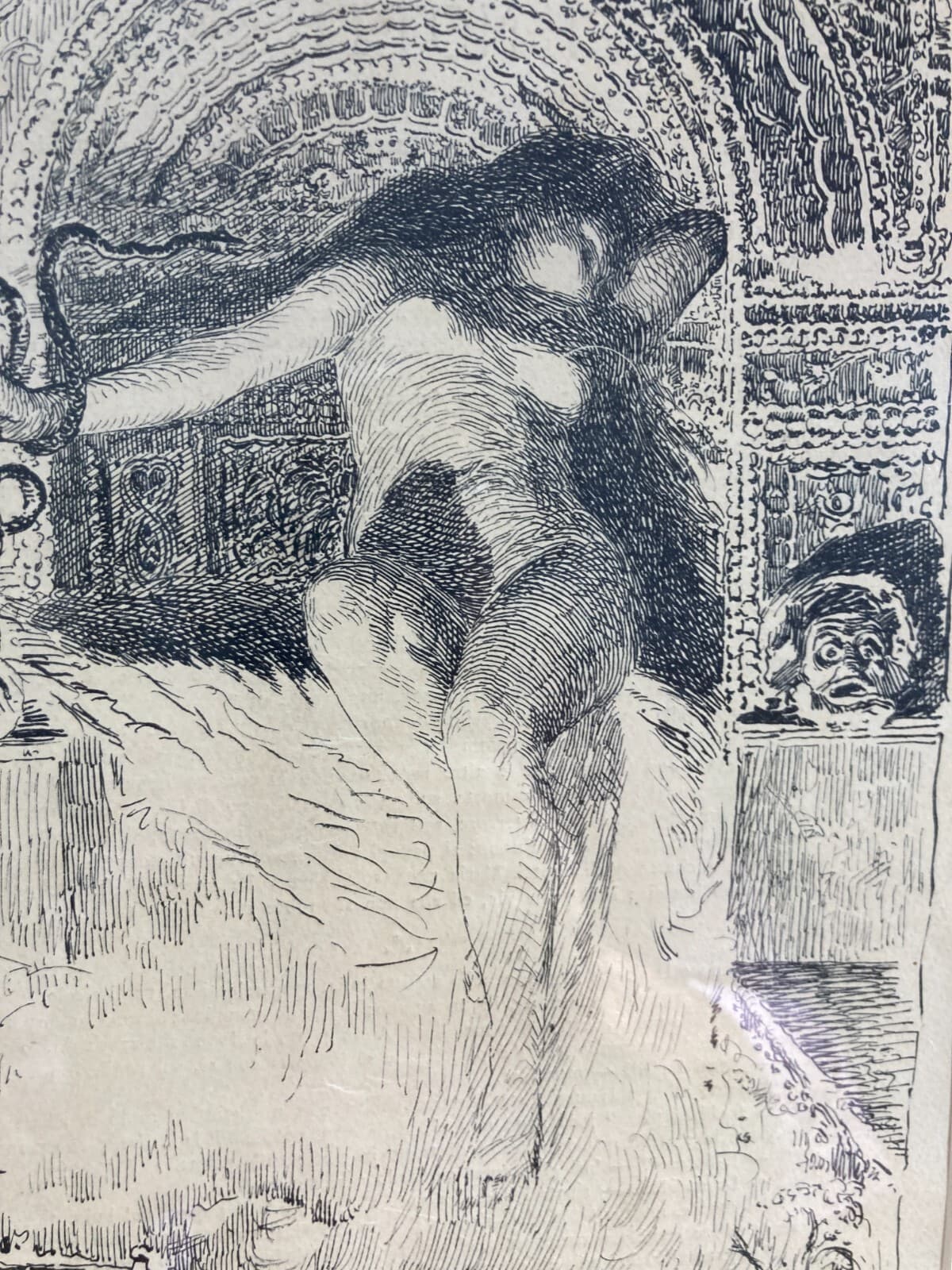 La Maga, Antica Stampa Litografica Da Guglielmo De Sanctis, L'Illustrazione Abruzzese