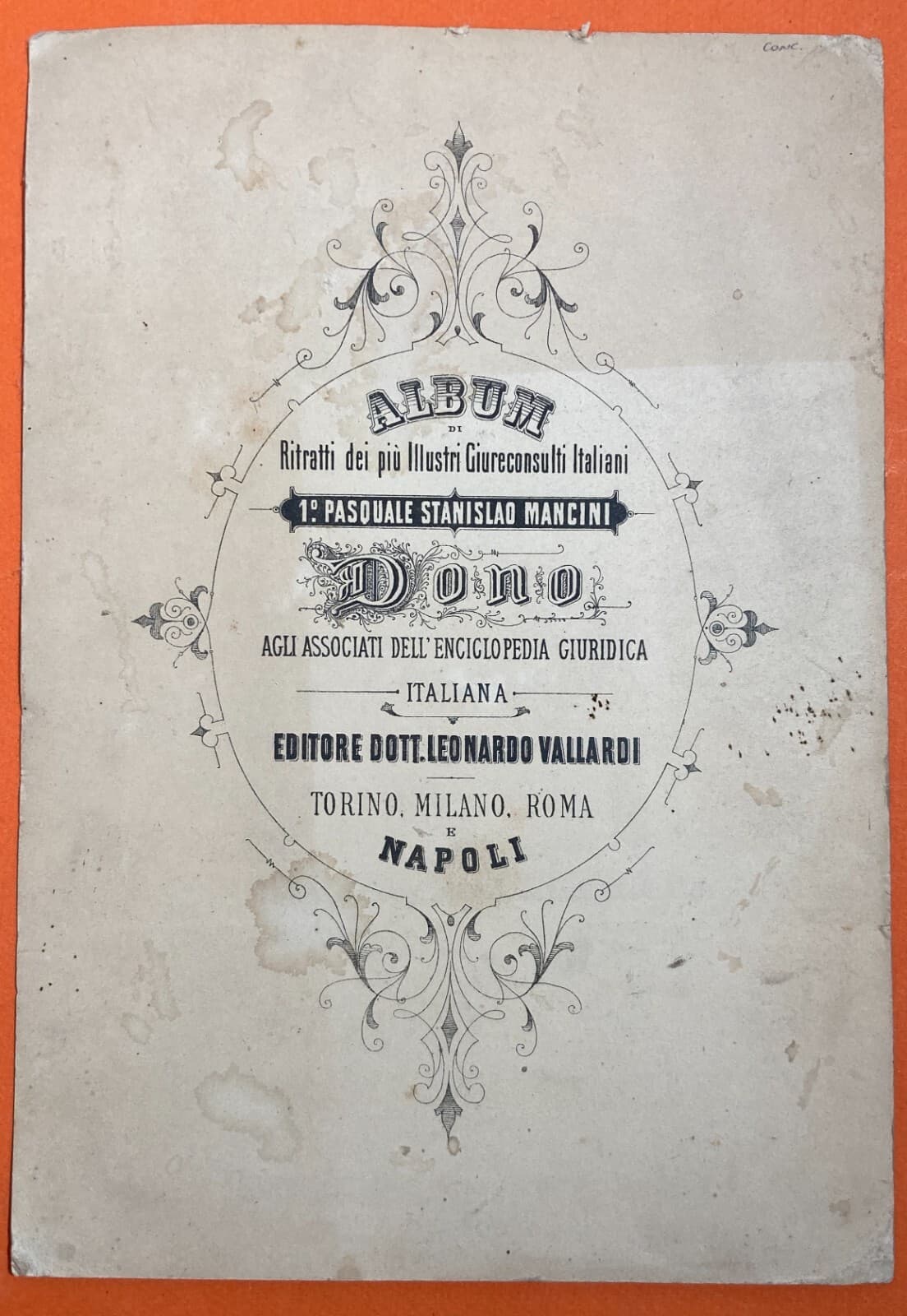 Fotografia Politica: Ritratto Antico Di Pasquale Stanislao Mancini