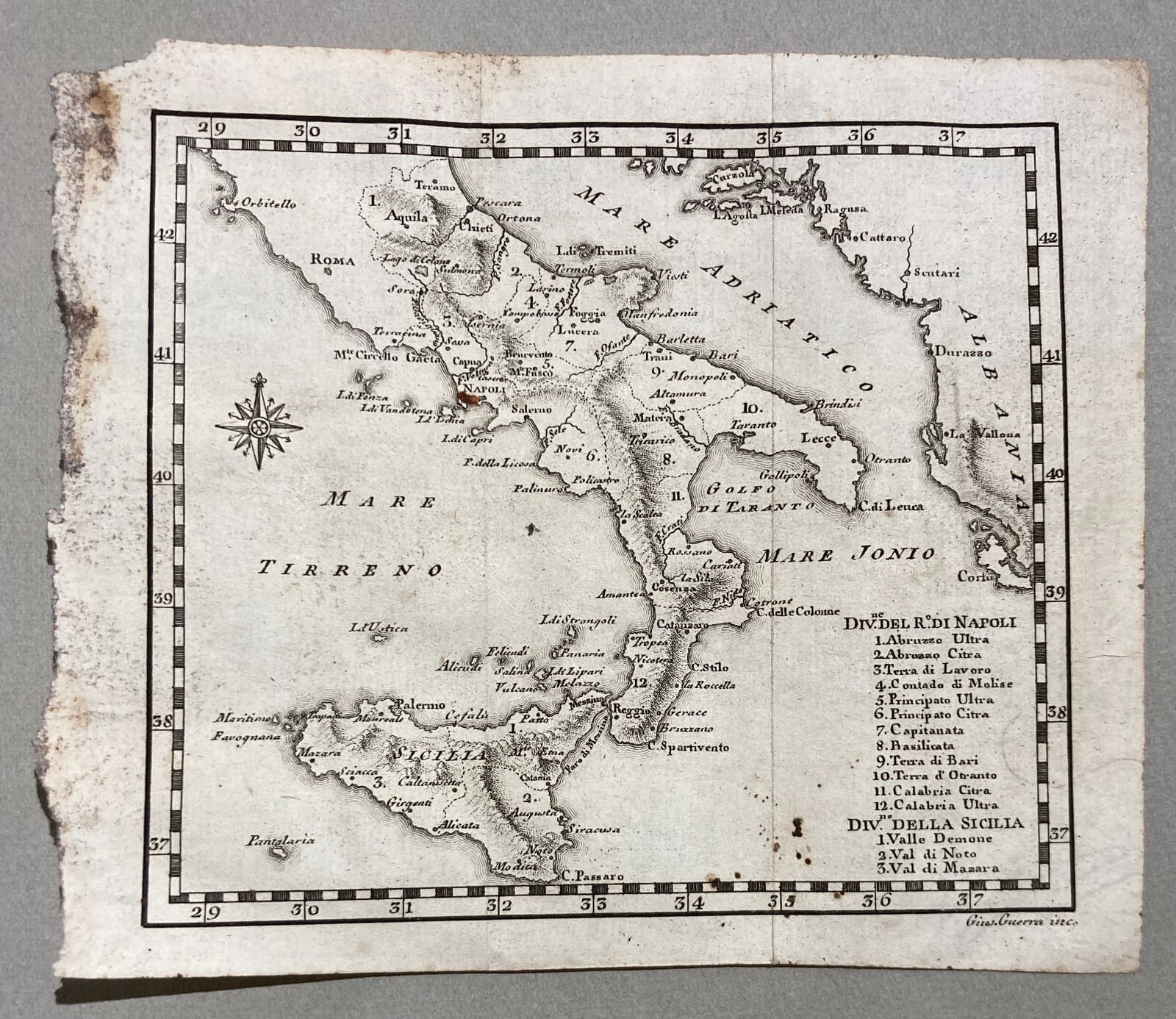 Antica Cartografia Meridionale: Regno Di Napoli, Sicilia, Calabria E Puglia