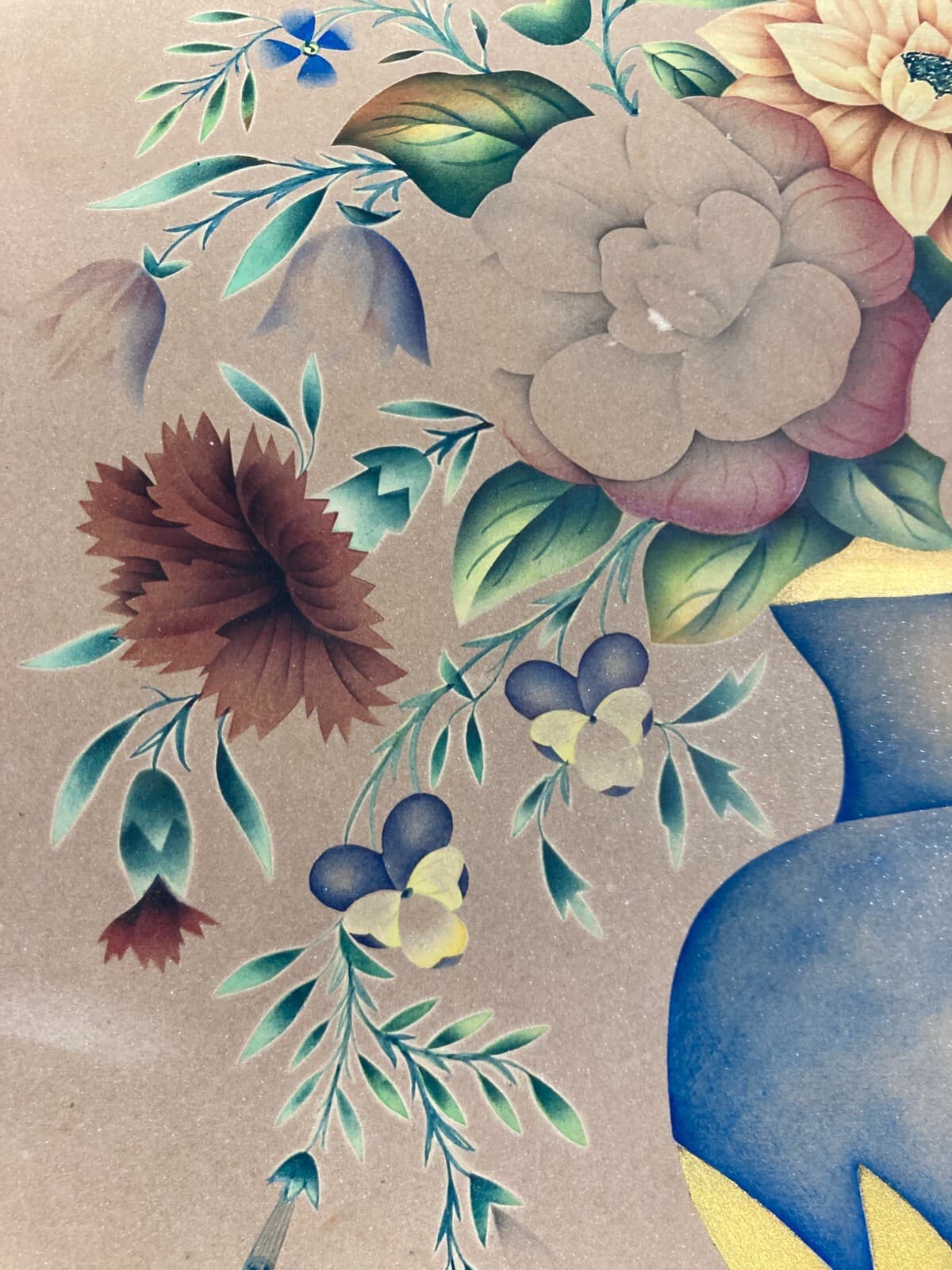 Composizione Floreale Artistica Con Dorature